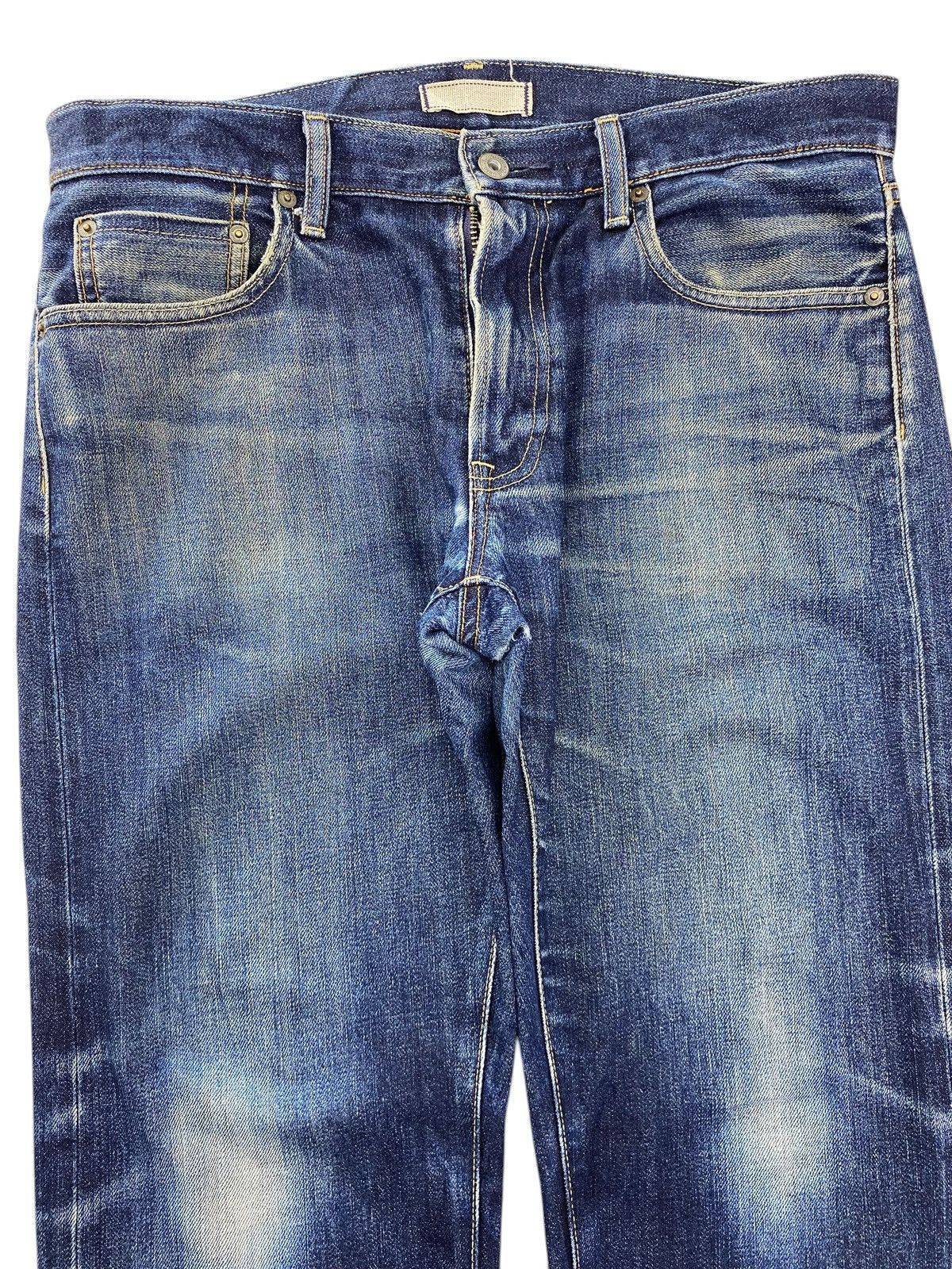 Uniqlo Uniqlo Whiskered Blue Wash Style Straight Leg Jeans Size US 34 / EU 50 - 2 Thumbnail