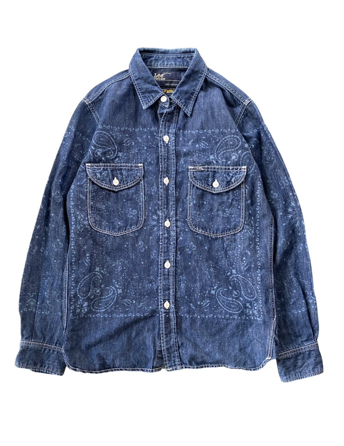 image of Let Is Ride X Lee x Nano Universe Laser Paisley Print in Indigo, Men's (Size Small)