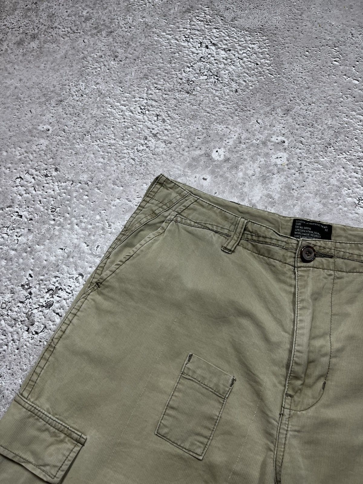 Stussy × Vintage Vintage Stussy Cargo Shorts 32 Olive Green Utility Skater Size US 32 / EU 48 - 4 Thumbnail
