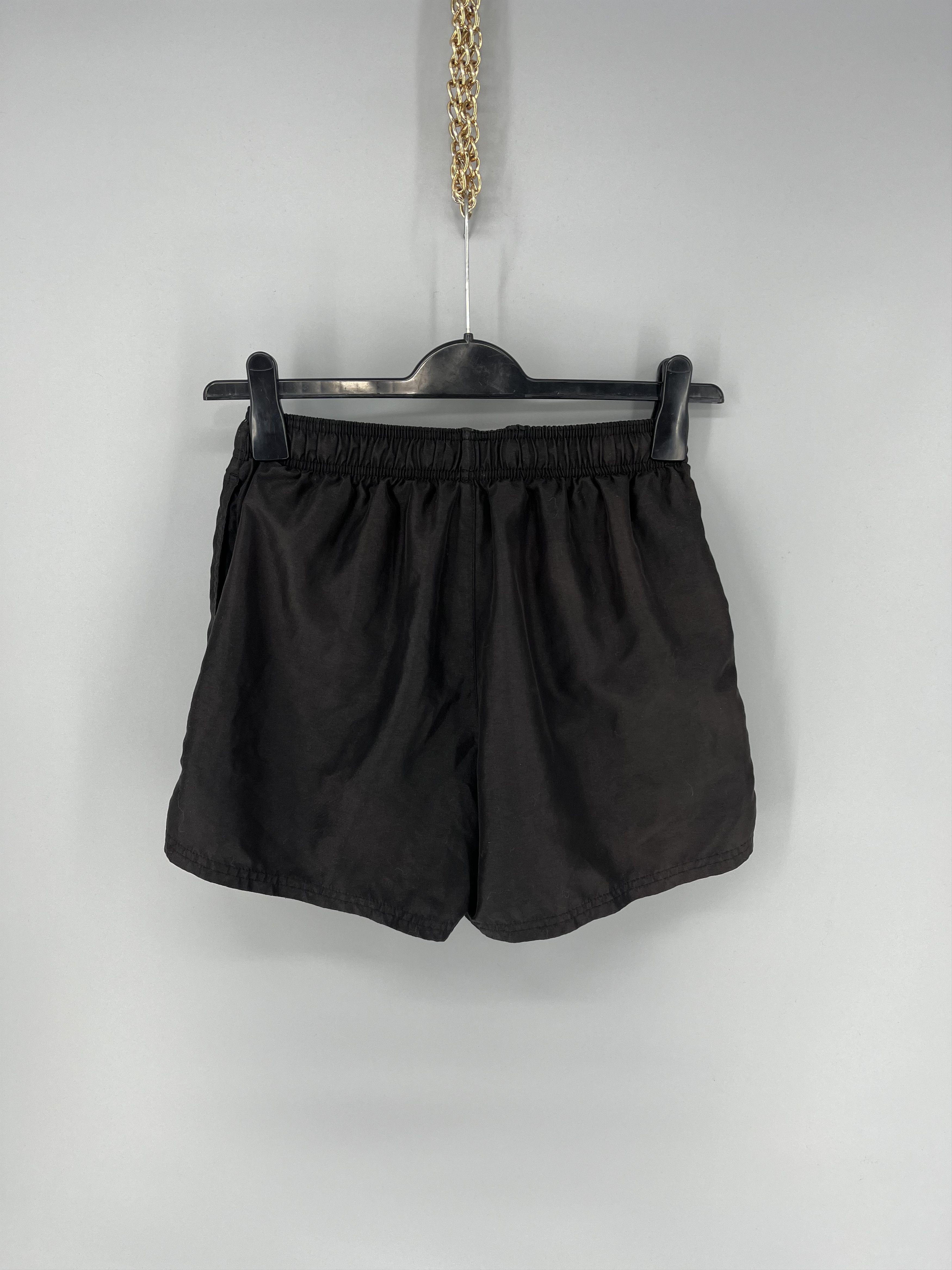 Nike 90s Vintage Nike Black Nylon Mini Swoosh Shorts Travis Style Size US 30 / EU 46 - 13 Thumbnail