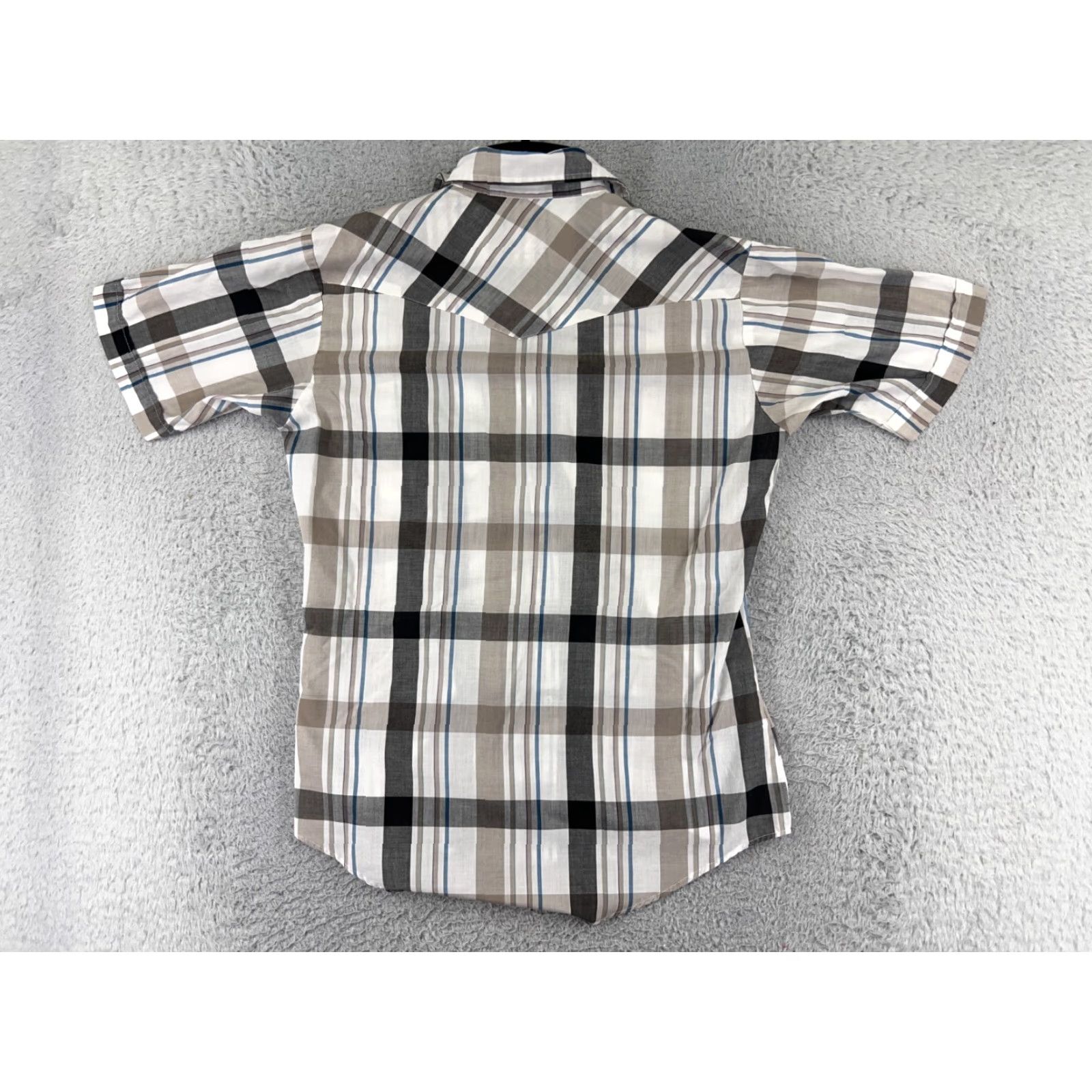 Vintage Rock Creek Shirt Mens Medium Beige Plaid Pearl Snap Button-Up Western Pockets Cotton Size US M / EU 48-50 / 2 - 2 Thumbnail