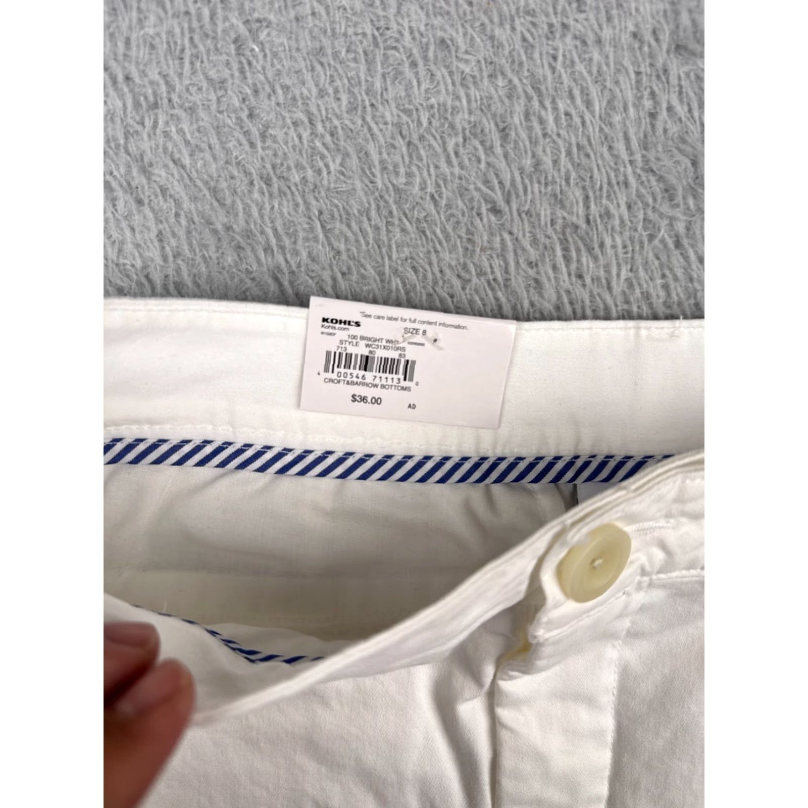 Croft & Barrow Croft Barrow Shorts Womens 8 White Flat Front Chino Cotton Blend Casual 32x5.5 Size 30" / US 8 / IT 44 - 7 Thumbnail