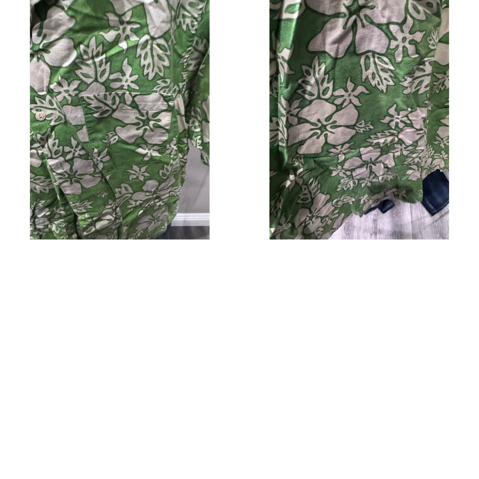Lands' End Lands End Shirt Men L Short Sleeve Button Up Apple Green Floral Linen Blend Size US L / EU 52-54 / 3 - 8 Thumbnail