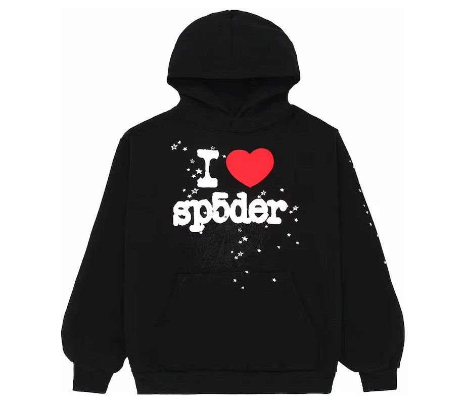 I Love sp5der パーカー Sp5der Hoodie I Love Spider Black