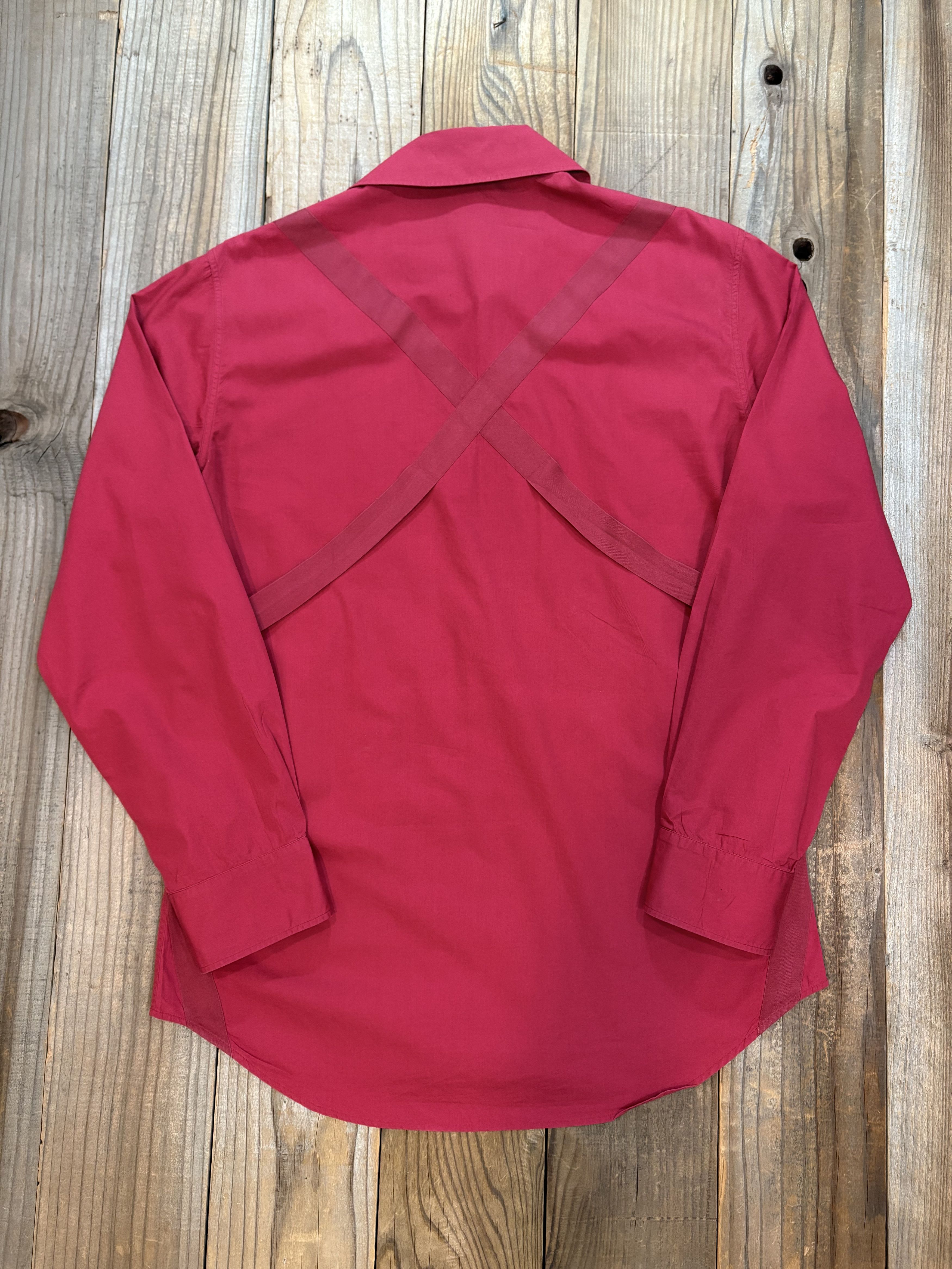 Alexander McQueen Maroon Red Bondage Ribbon Shirt Size US L / EU 52-54 / 3 - 5 Thumbnail