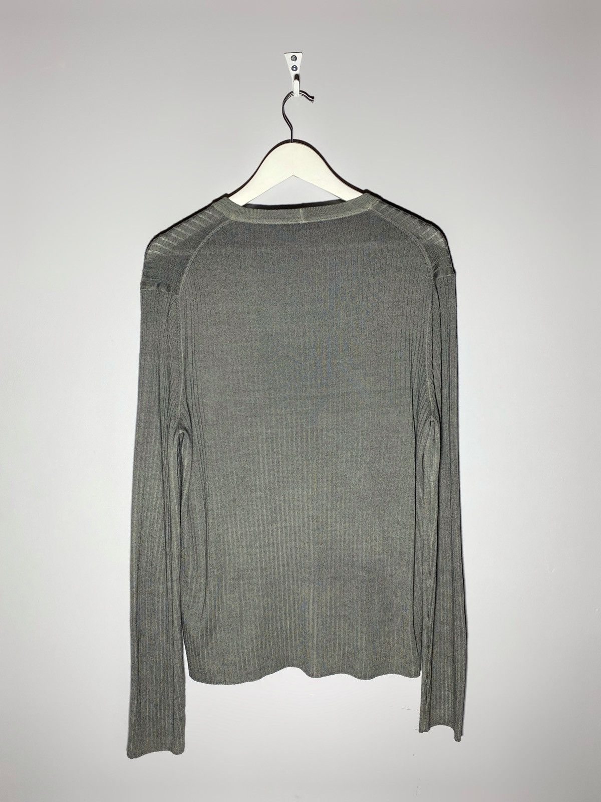 Prada Prada wool silk grey v-neck cardigan sweater Size US XL / EU 56 / 4 - 2 Thumbnail