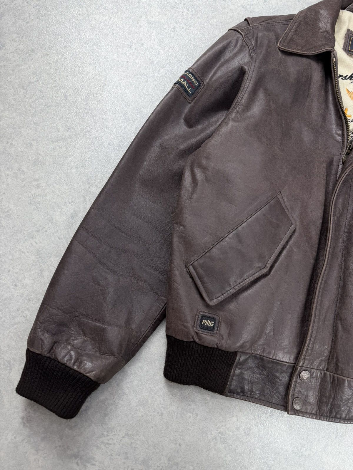Genuine Leather Pall Mall Leather Bomber Jacket Brown Aviator Size L Size US L / EU 52-54 / 3 - 4 Thumbnail