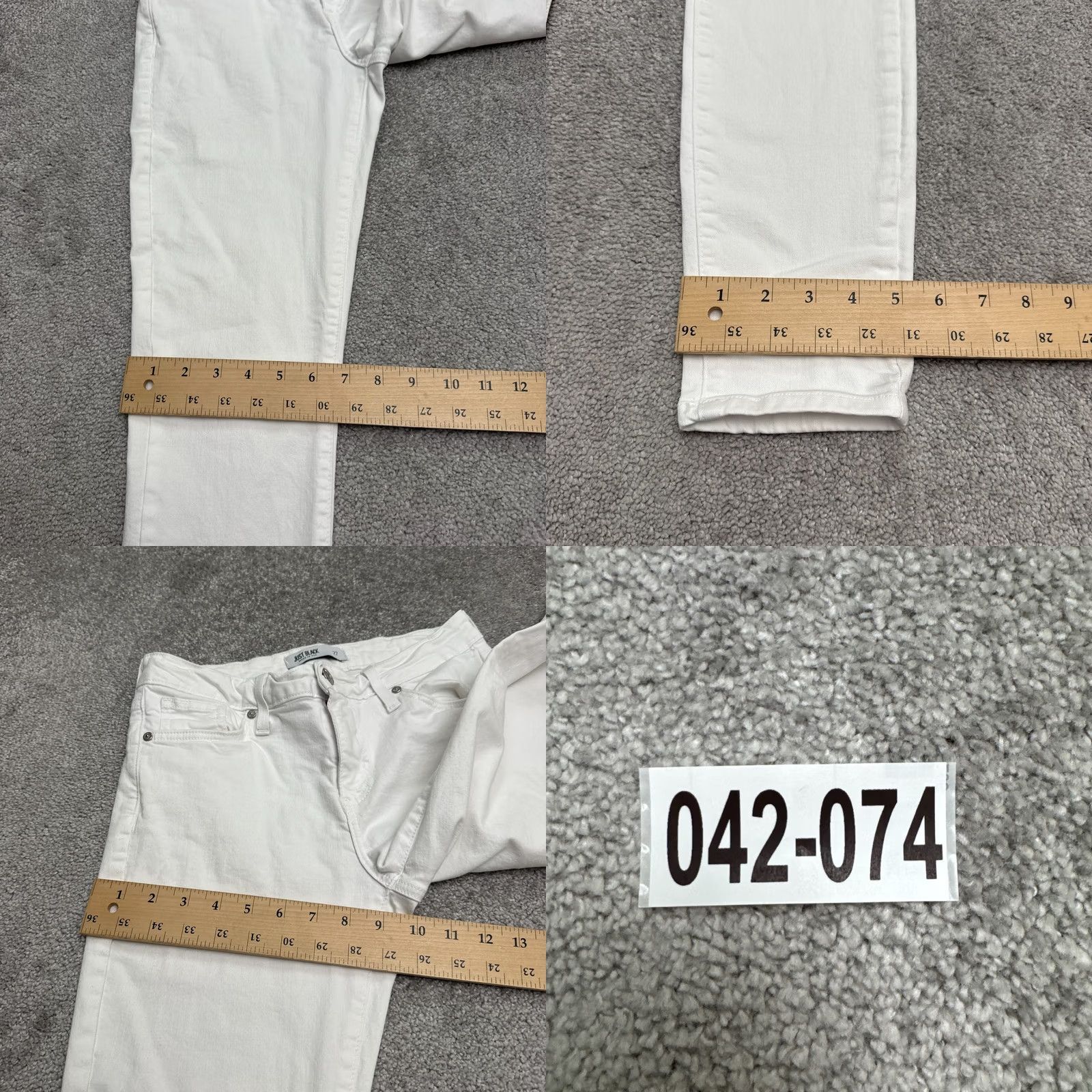 Denime JUST BLACK Jeans Womens 27 White Mid Rise Skinny Denim 28x28 Casual Stretch 5-Pocket City Streetwear Mens? Size 28" / US 6 / IT 42 - 9 Thumbnail