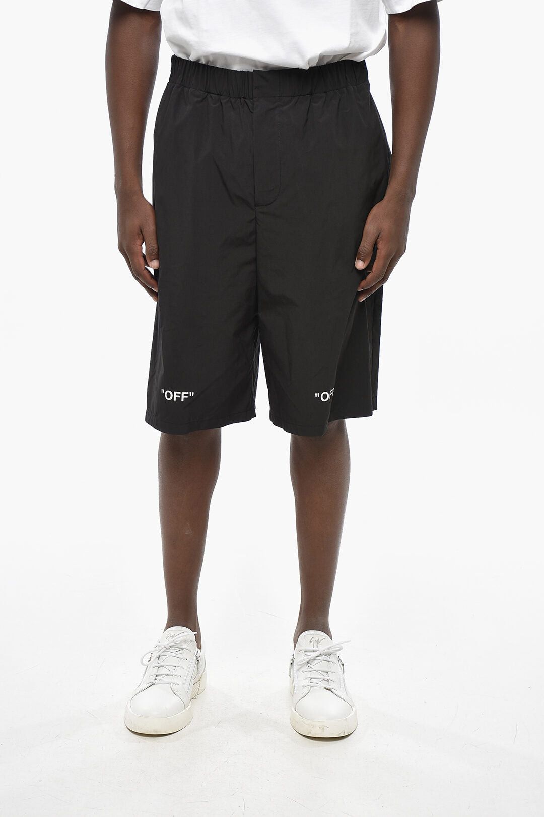 Off-White Nylon Shorts OFF QUOTE with Elastic Waist Size US 31 - 1 Thumbnail