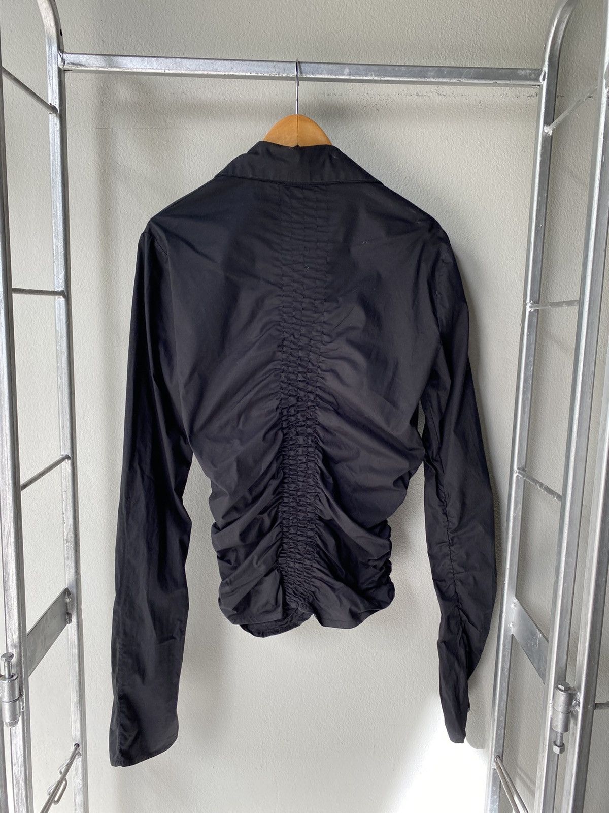 Designer × Japanese Brand Y2K Mayentl Black Ruched Long-Sleeve Blouse Size M / US 6-8 / IT 42-44 - 11 Thumbnail