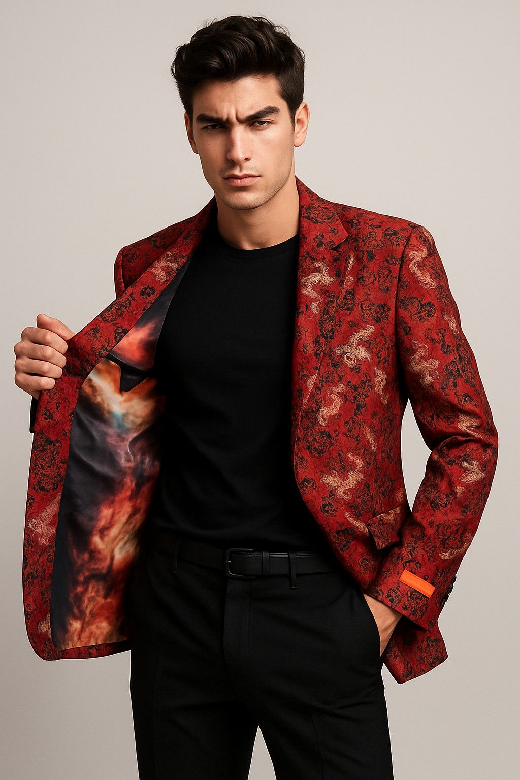 Tallia TALLIA DRAGONS BLAZER 42S RED AND GOLD-FASHIONELLA Size 42S - 1 Thumbnail