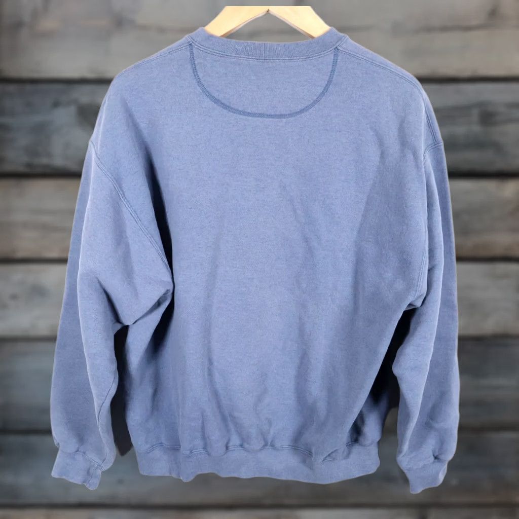 Vintage VINTAGE 90s Faded Sweatshirt Men's XL Blue Crewneck Solid Blank USA Made Cotton Blend Pullover Sweatshirt Size US XL / EU 56 / 4 - 1 Thumbnail
