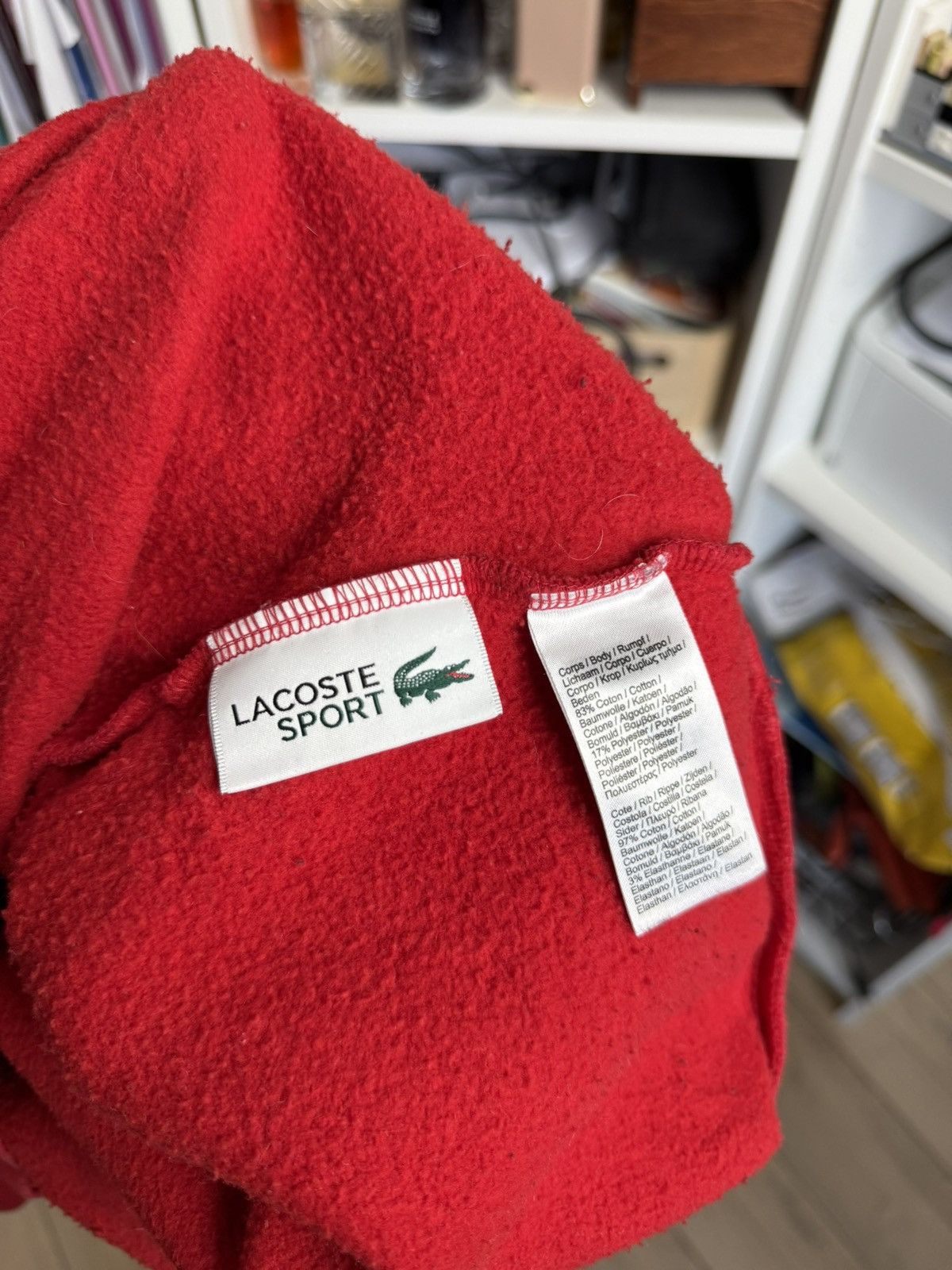 Designer × Lacoste Lacoste Sport basic red sweatshirt L designer old money drill Size US L / EU 52-54 / 3 - 6 Thumbnail