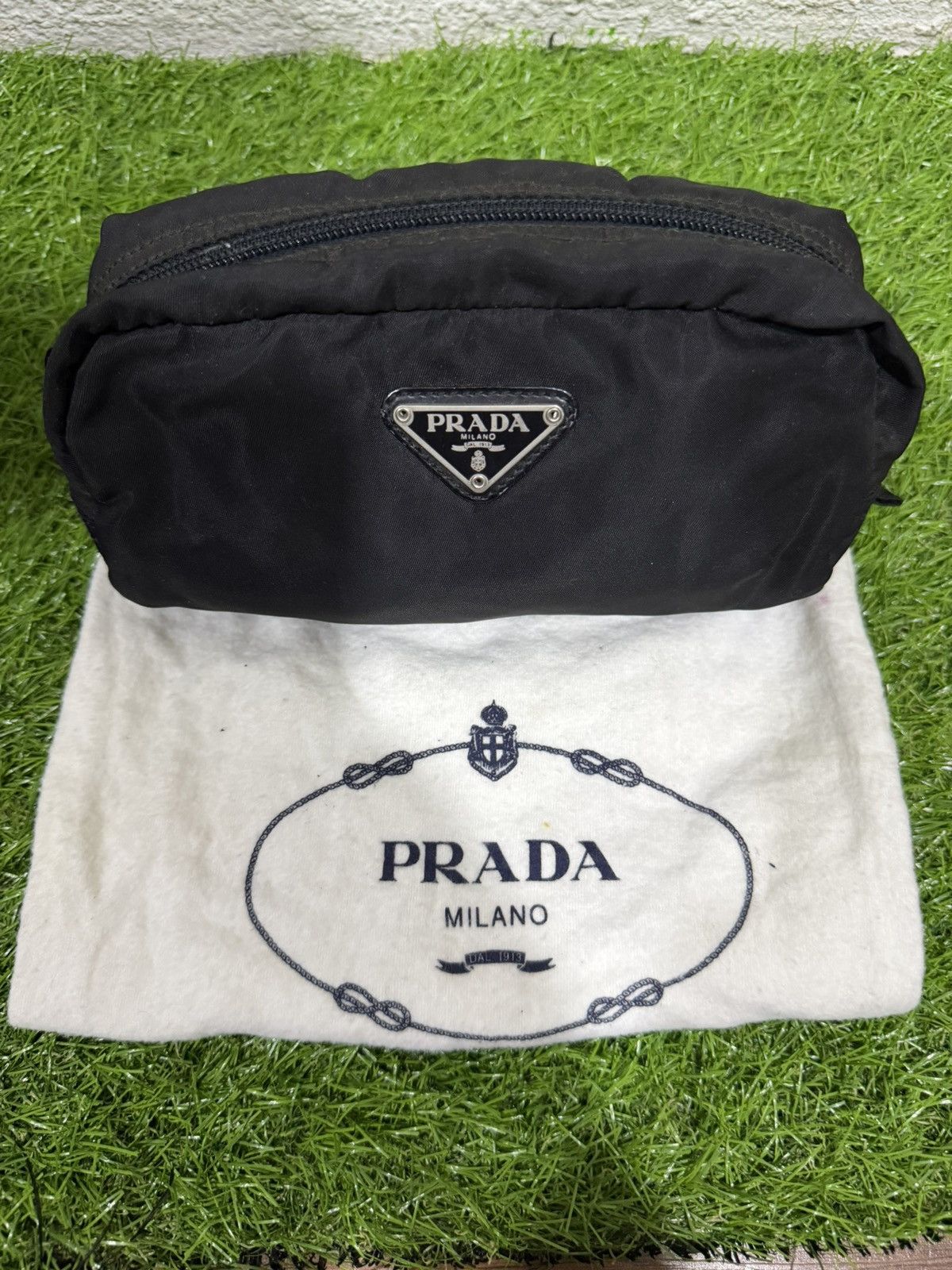 Vintage Vintage Prada Cosmetic pouch Bag Black Nylon Size ONE SIZE - 5 Thumbnail