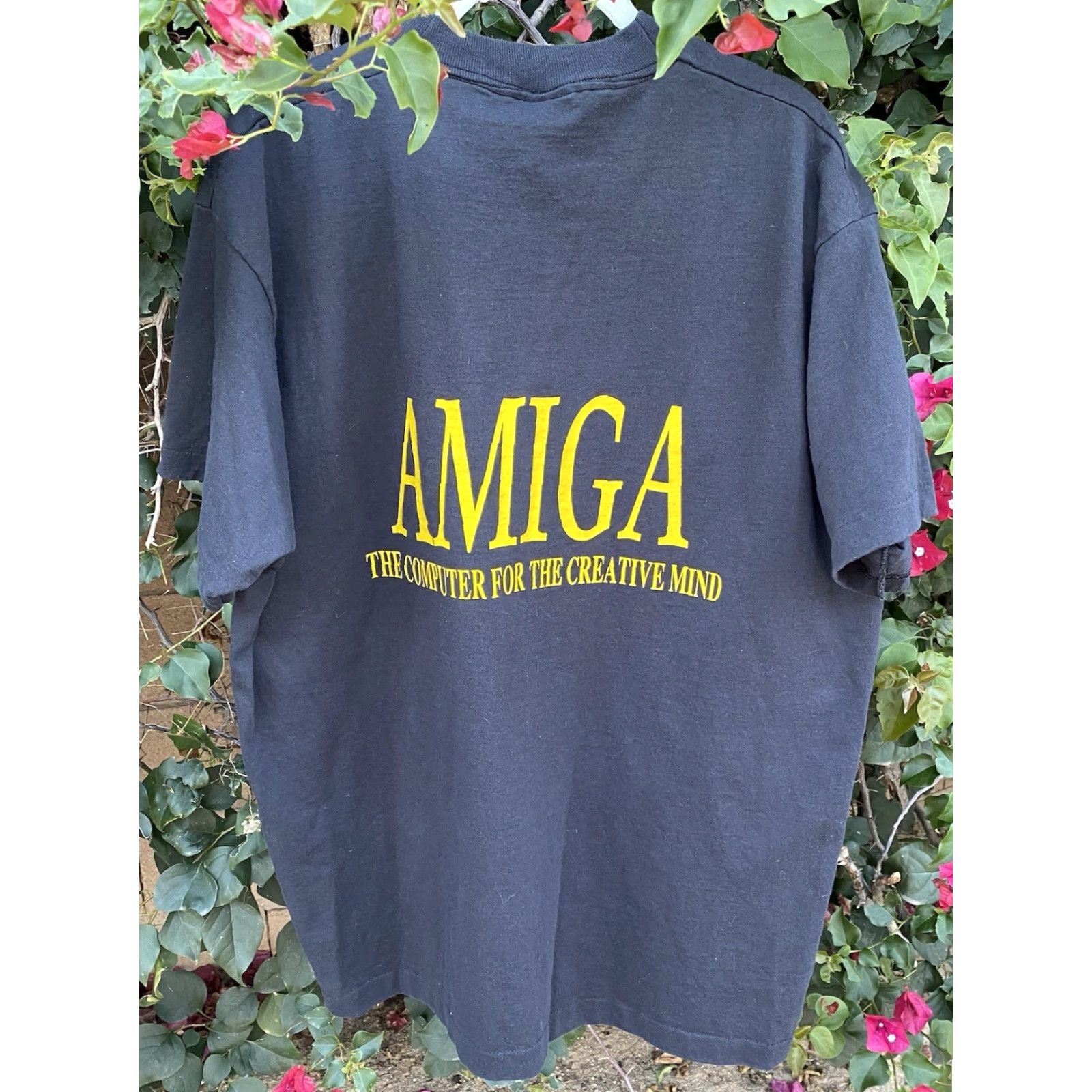 Fruit Of The Loom VINTAGE Amiga Computers Promo Graphic T-Shirt The Computer For The Creative Mind XL Black Unisex Cotton Blend Short Sleeve Size US XL / EU 56 / 4 - 7 Thumbnail