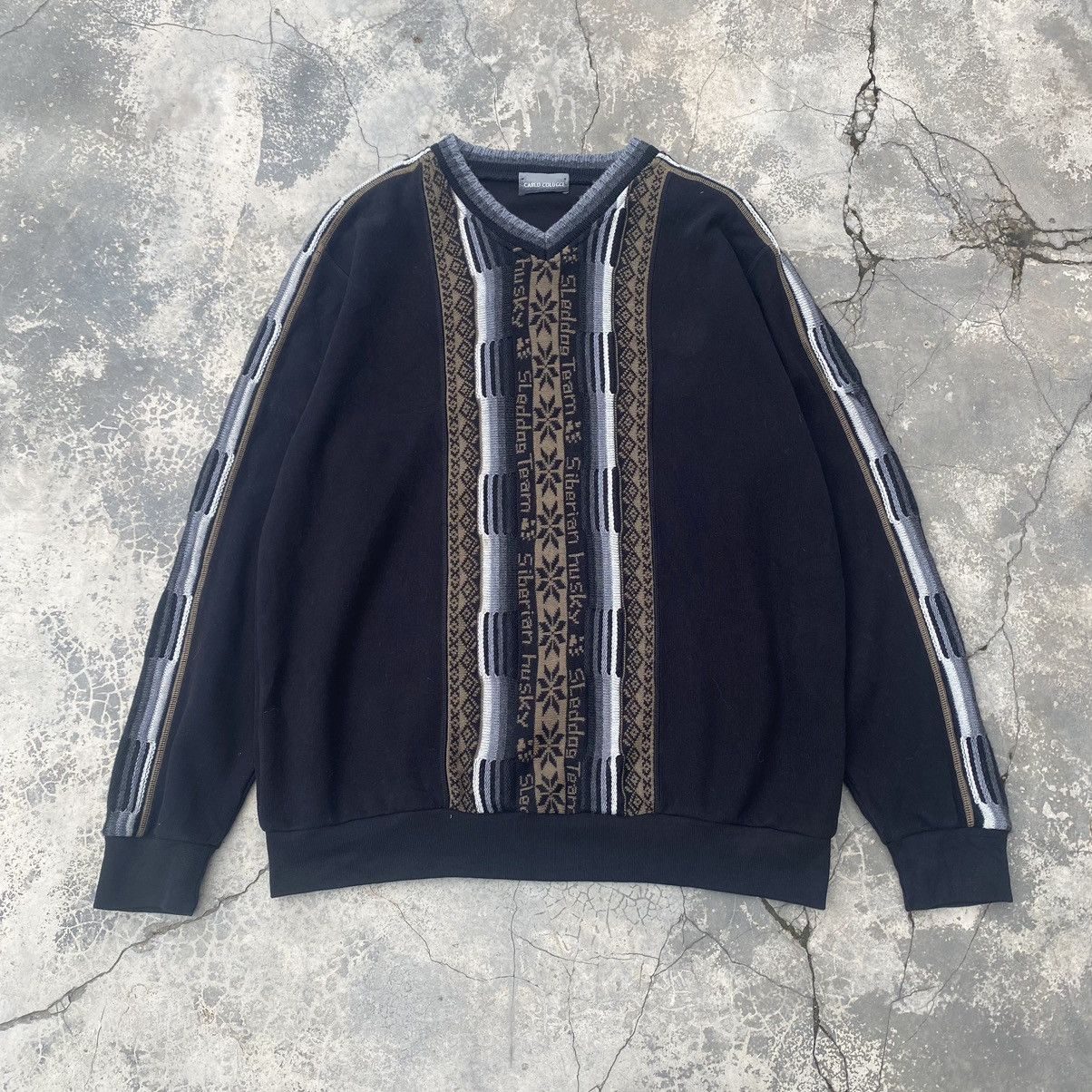 Coogi CARLO COLUCCI Siberian Husky Knit Sweatshirt Size US L / EU 52-54 / 3 - 1 Thumbnail