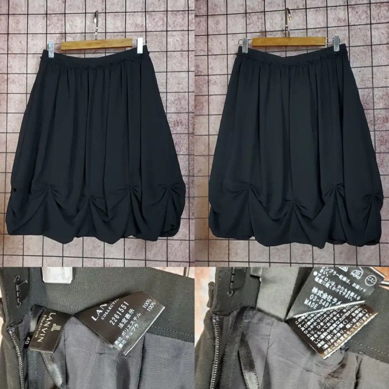 Lanvin Lanvin Black Polyester Women's Half Skirt 0089 Size 23" - 1 Thumbnail