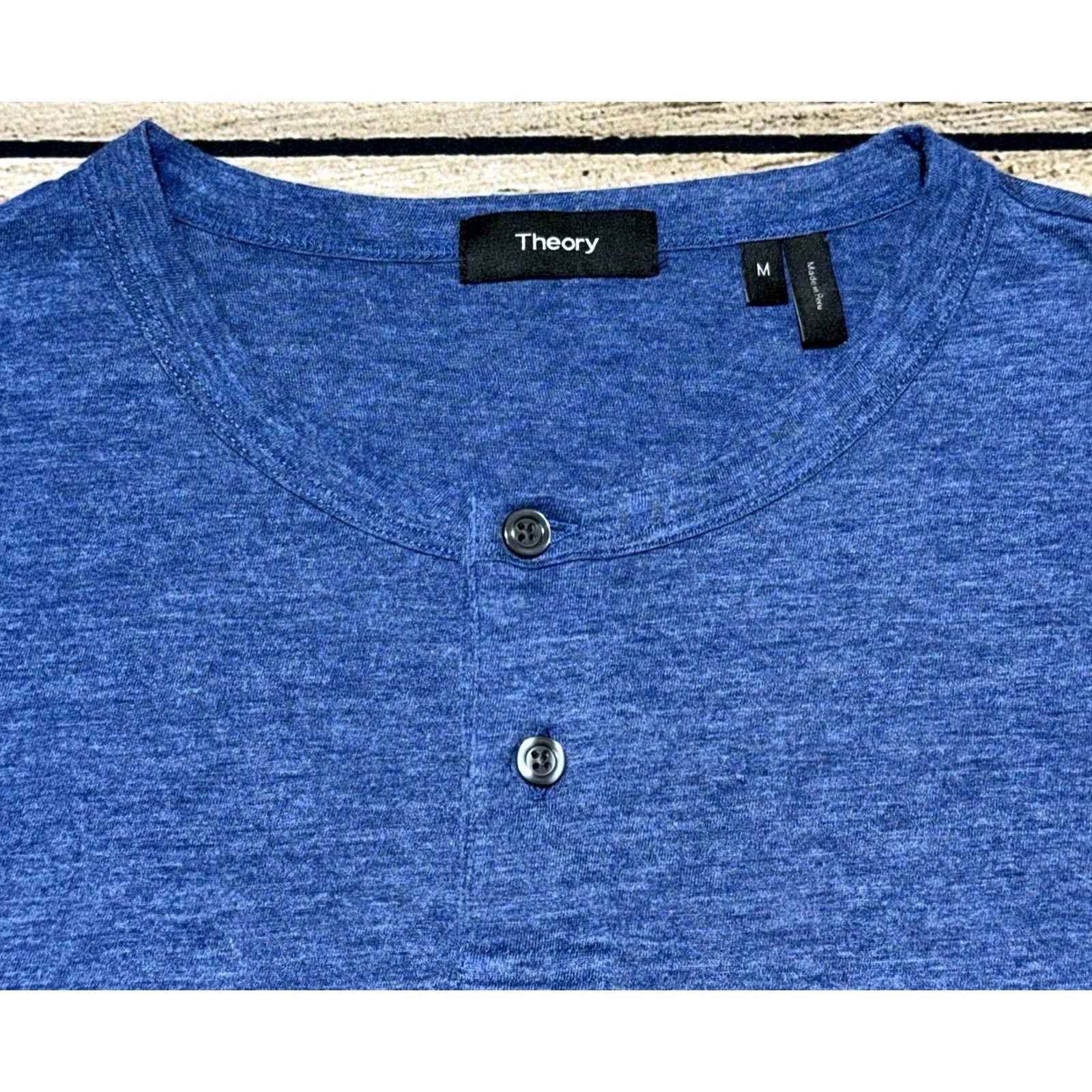 Theory Theory Shirt Mens Medium Blue Long Sleeve Henley Pima Cotton Gaskell Lightweight Size US M / EU 48-50 / 2 - 2 Thumbnail