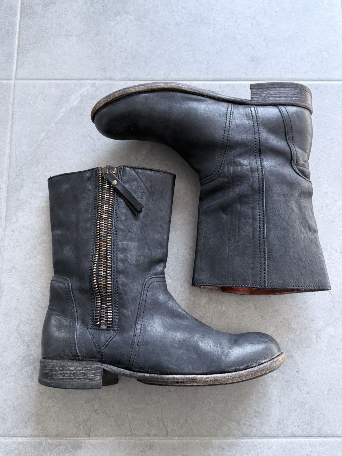 MoMA Avant Garde MoMA Zippers Leather Boots Size US 7 / EU 40 - 2 Thumbnail