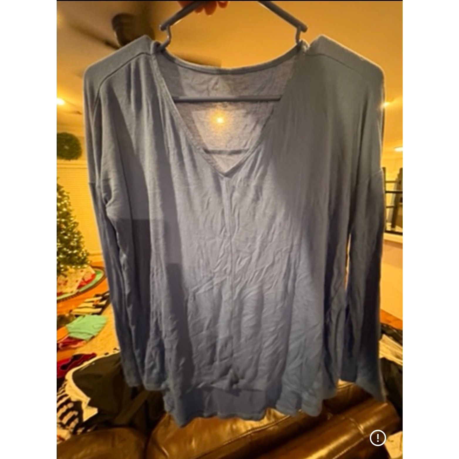 Loft LOFT Women’s Blue V-Neck Long Sleeve Top Size Small Size S / US 4 / IT 40 - 2 Thumbnail