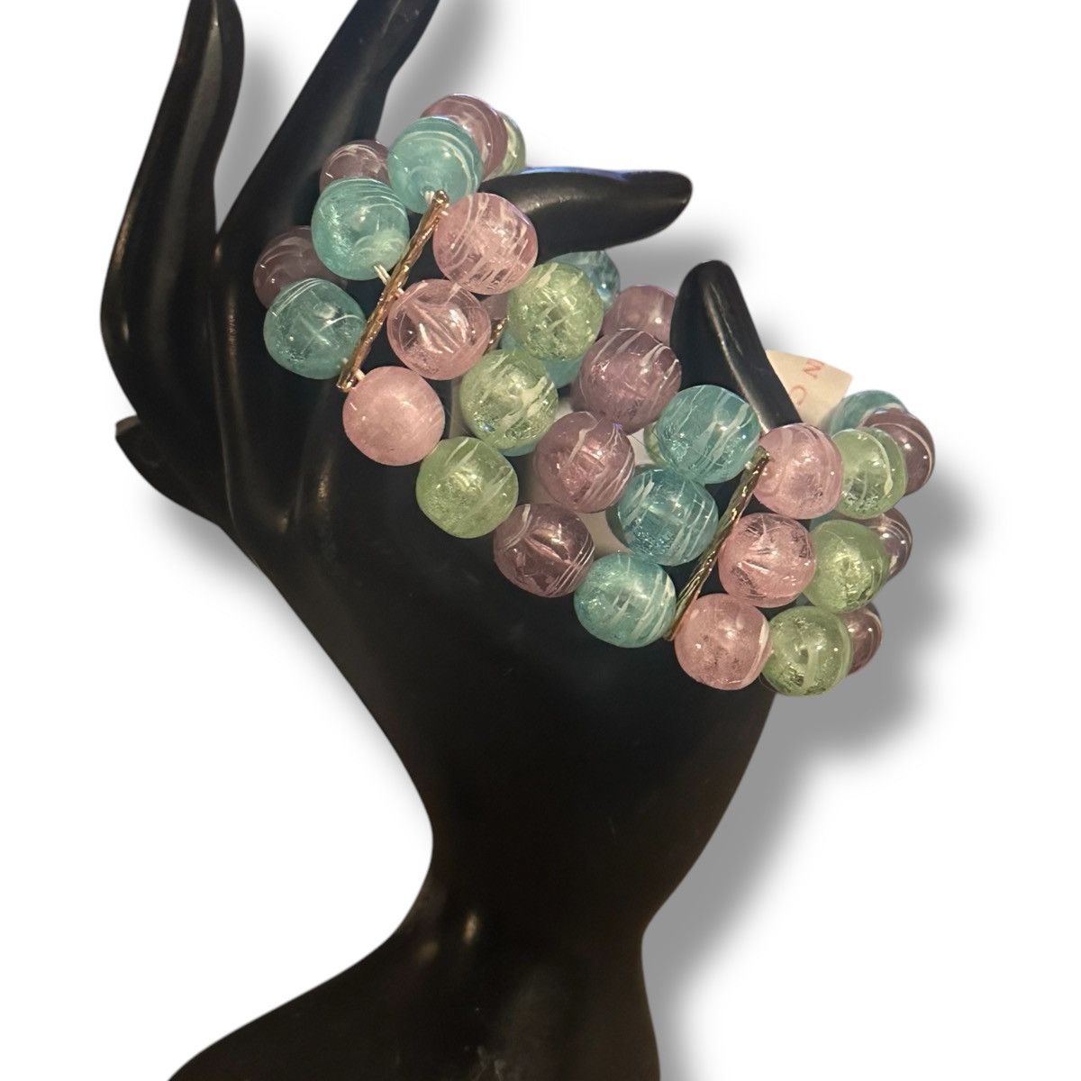 Other Multicolor pastel marbled stacked bead stretch bracelet Size ONE SIZE - 2 Thumbnail