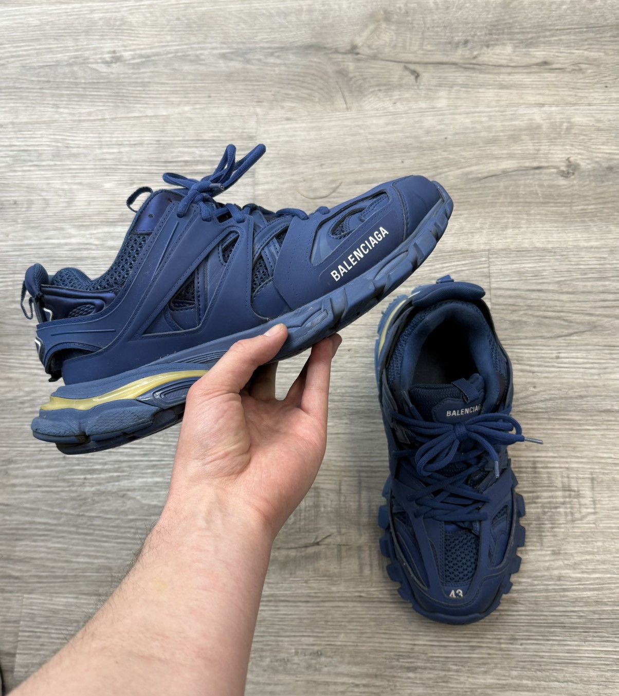 Balenciaga Balenciaga LED Track Runner - Navy Blue Size US 10 / EU 43 - 1 Thumbnail