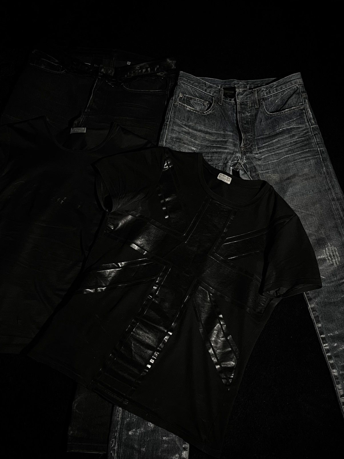 Dior × Hedi Slimane × Yves Saint Laurent AW03 DIOR BLUE “LUSTER” WAX DENIM Size US 29 - 7 Thumbnail