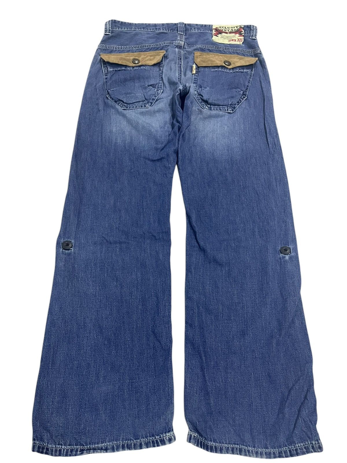 If Six Was Nine × Japanese Brand × Le Grande Bleu (L.G.B.) BAGGY💥 VINTAGE EDWIN WASHED BLUE DENIM Size US 35 - 7 Thumbnail