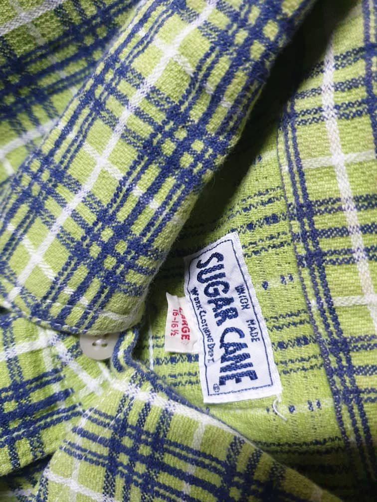 Sugar Cane 💥Sugarcane green colour checkered japan shirt Size US L / EU 52-54 / 3 - 2 Thumbnail
