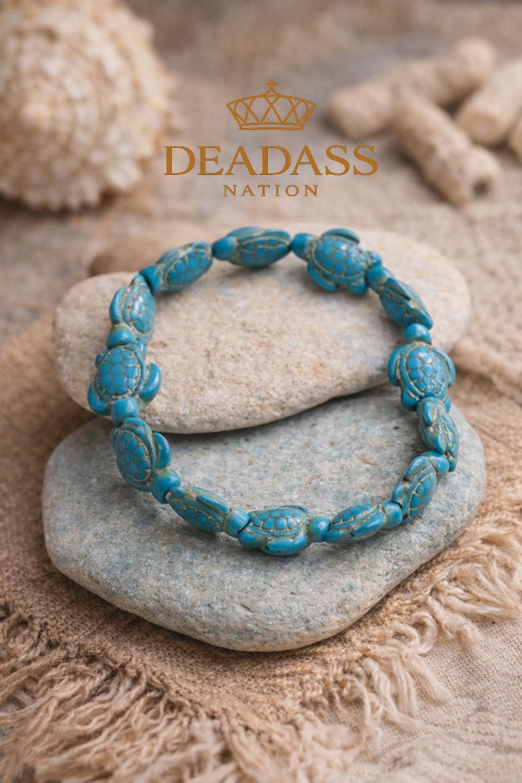 Other Deadass Nation Turquoise Turtle Beaded Bracelet Size ONE SIZE - 1 Thumbnail