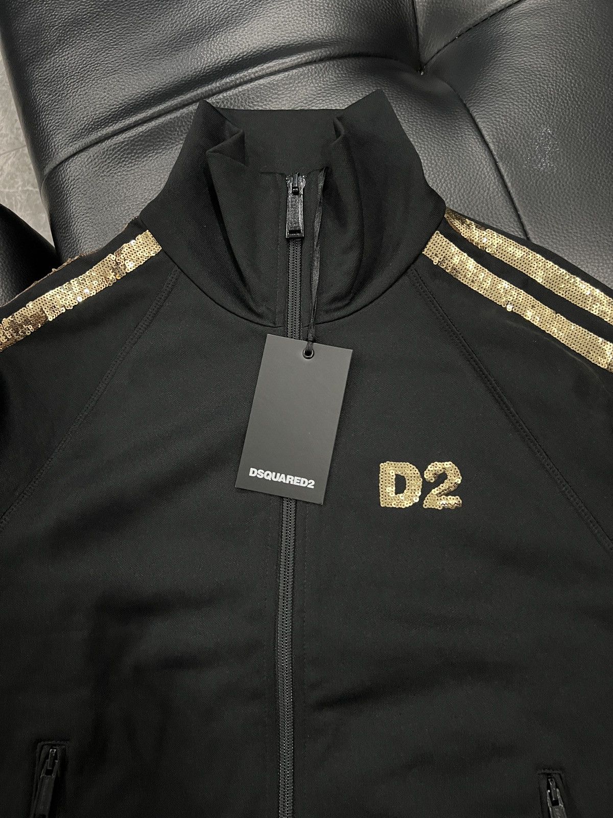 Dsquared2 Dsquared2 2018 D2 Striped Sequin Zip-Up Jacket Size US XXS / EU 40 - 5 Thumbnail