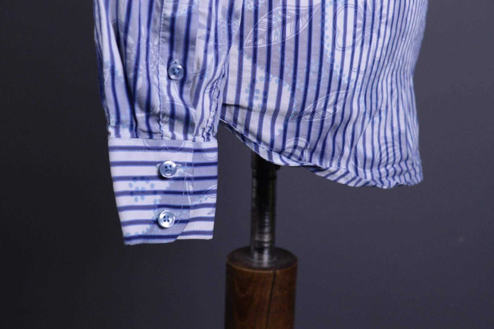 Desigual Desigual Blue Stripe Regular Allover Print Shirt Size M Size US M / EU 48-50 / 2 - 8 Thumbnail