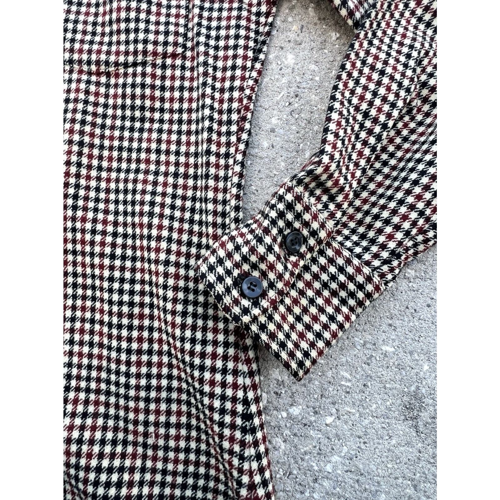 Pendleton VINTAGE Pendleton Houndstooth Plaid 100% Wool Flannel Shirt Medium Men Button-Up Size US M / EU 48-50 / 2 - 5 Thumbnail