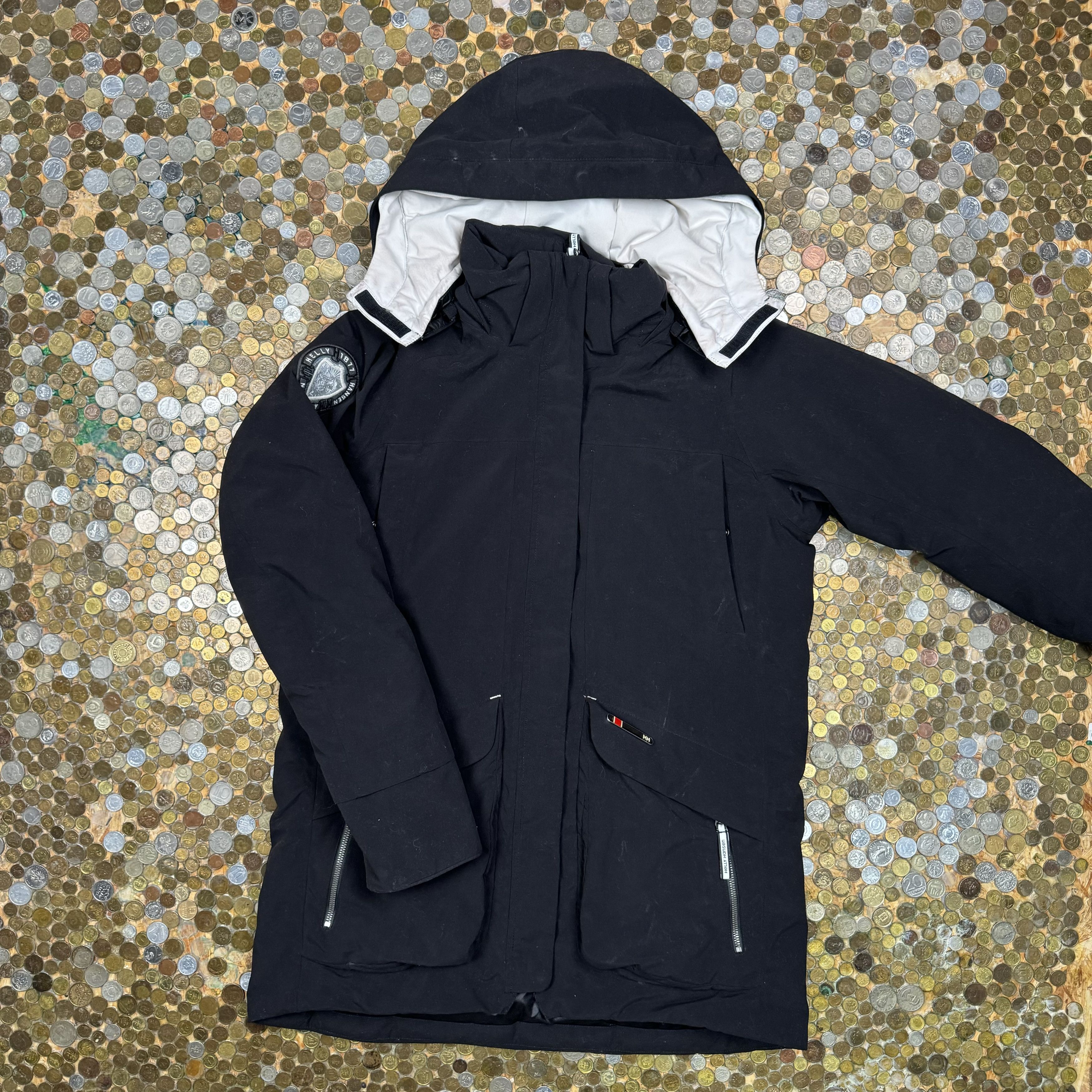 Helly Hansen casual long zip jacket with hoodie 90's vibe