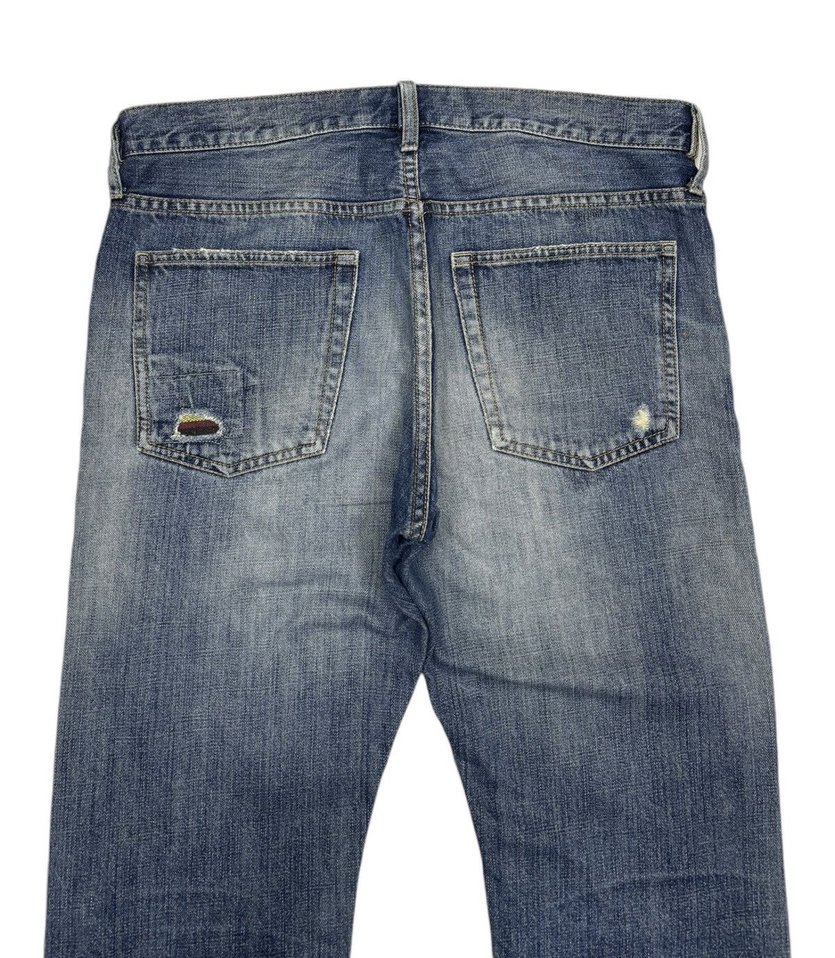 Japanese Brand PATCHWORK BACK NUMBER DISTRESSED DENIM JORTS DENIM Size US 34 / EU 50 - 6 Thumbnail