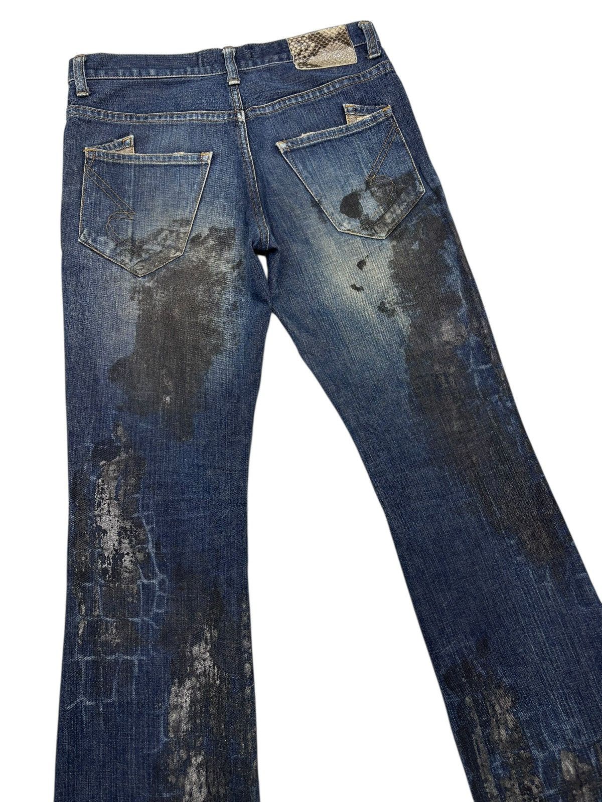 If Six Was Nine Semantic Design Snake Python Pattern Flare Jeans Bootcut Size US 32 / EU 48 - 8 Thumbnail