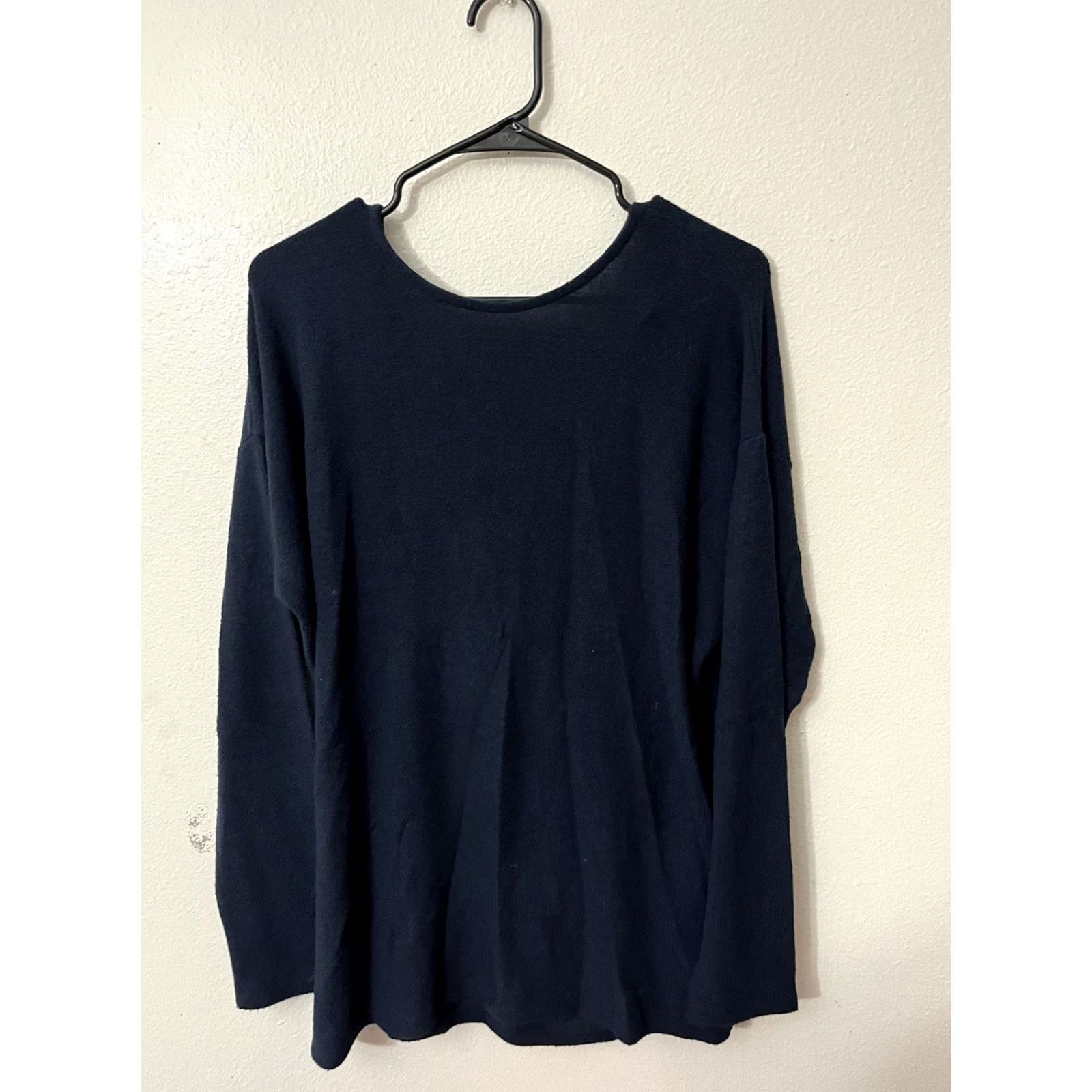 J.Crew J.CREW Women's Reversible Tunic Sweater Long Sleeve Blue L Style H9770 Large V-Back Shirt? Size L / US 10 / IT 46 - 2 Thumbnail