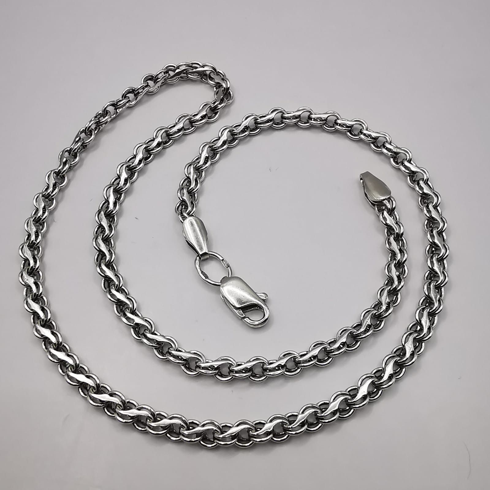 Sterling Silver Vintage Jewelry Chain, 925 Sterling Silver, Signed , 24,70g Size ONE SIZE - 2 Thumbnail