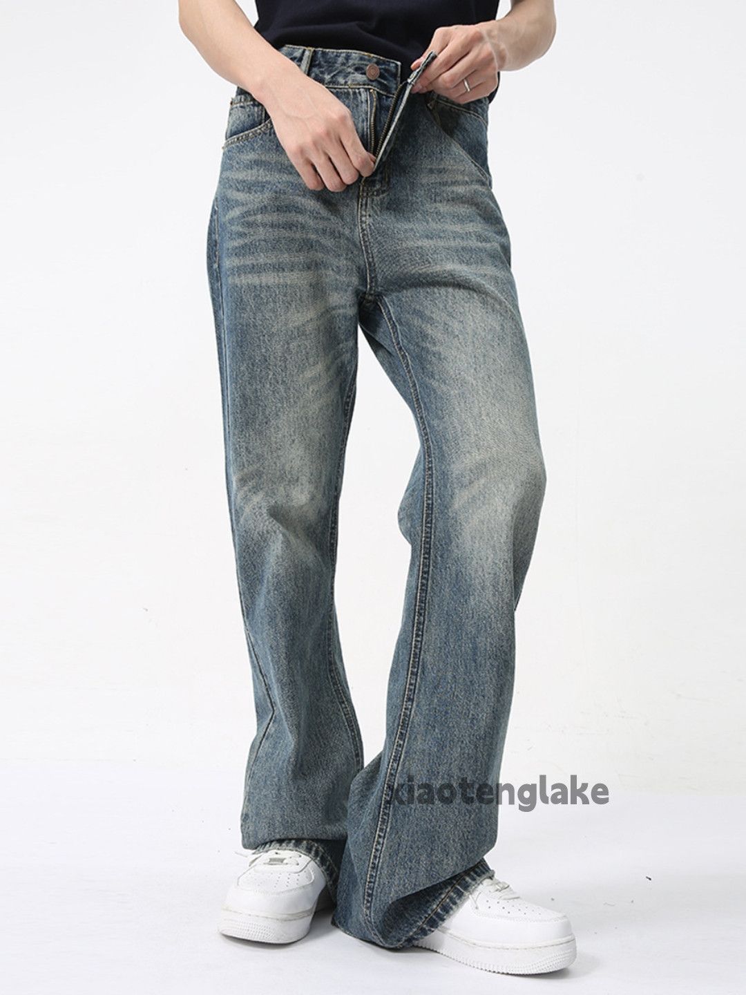 Jean × Vintage washed faded cleanfit yuppie bootcut punk flared jeans Size US 30 / EU 46 - 2 Thumbnail
