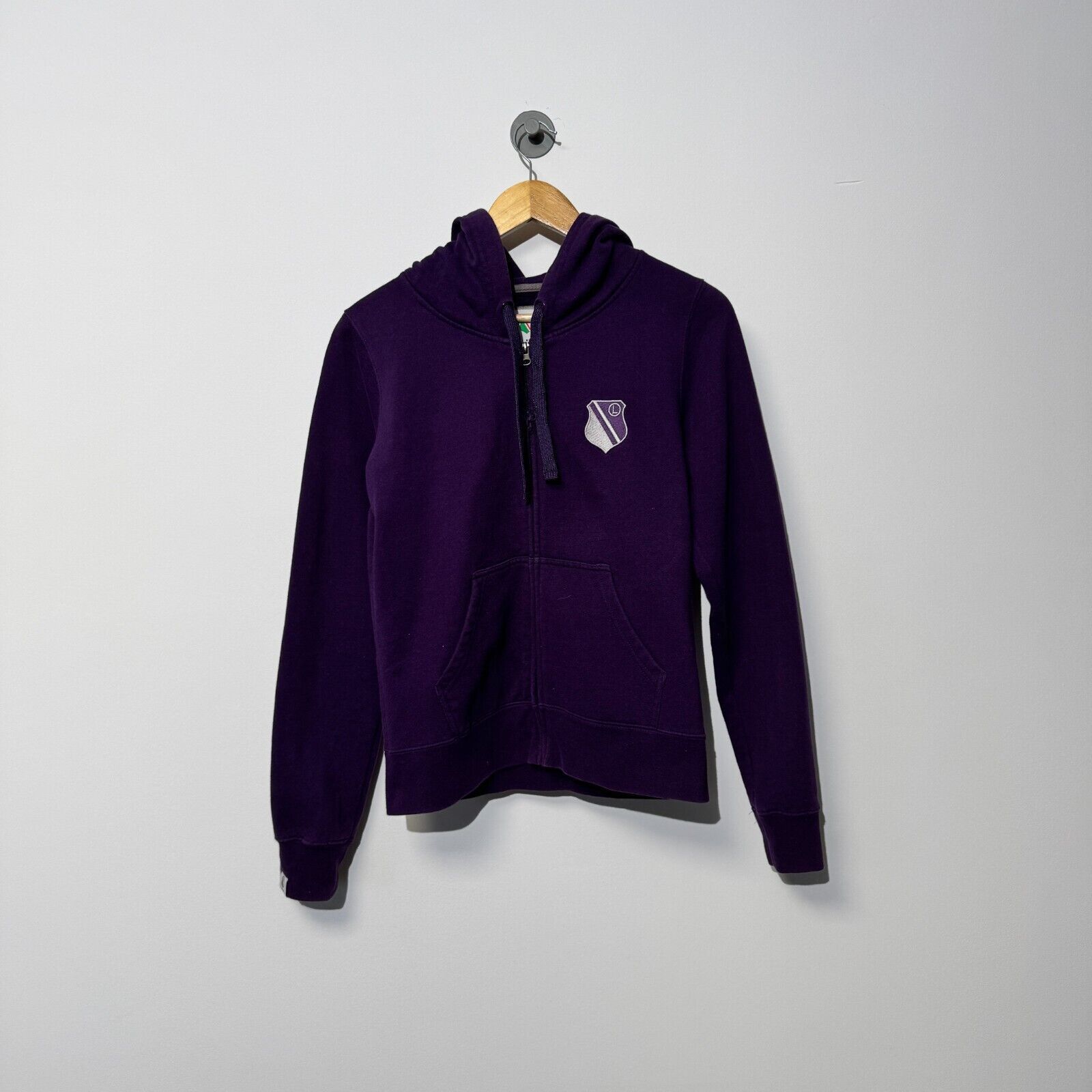 Vintage Vintage Unisex Purple Cotton Zip Hoodie Size M Legia Size US M / EU 48-50 / 2 - 1 Thumbnail