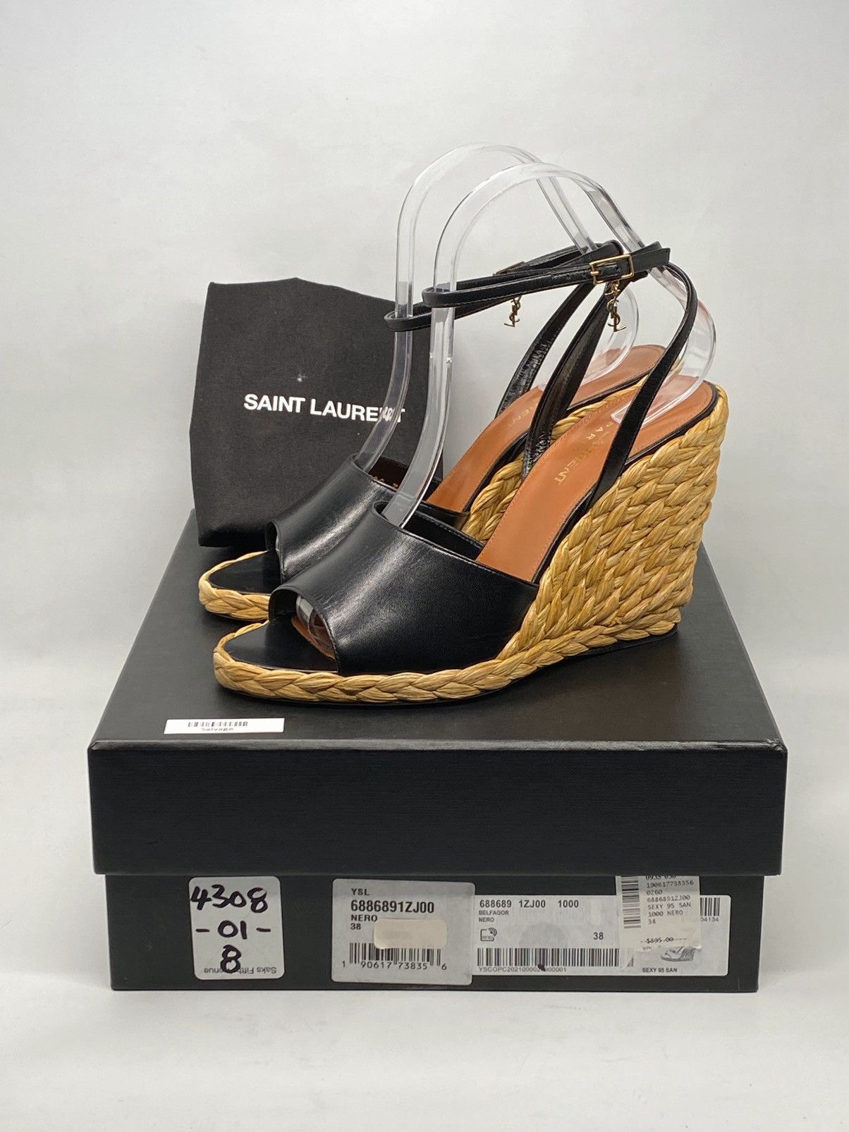 Yves Saint Laurent Saint Laurent leather espadrille wedge sandals size 38 Size US 8 / IT 38 - 15 Thumbnail