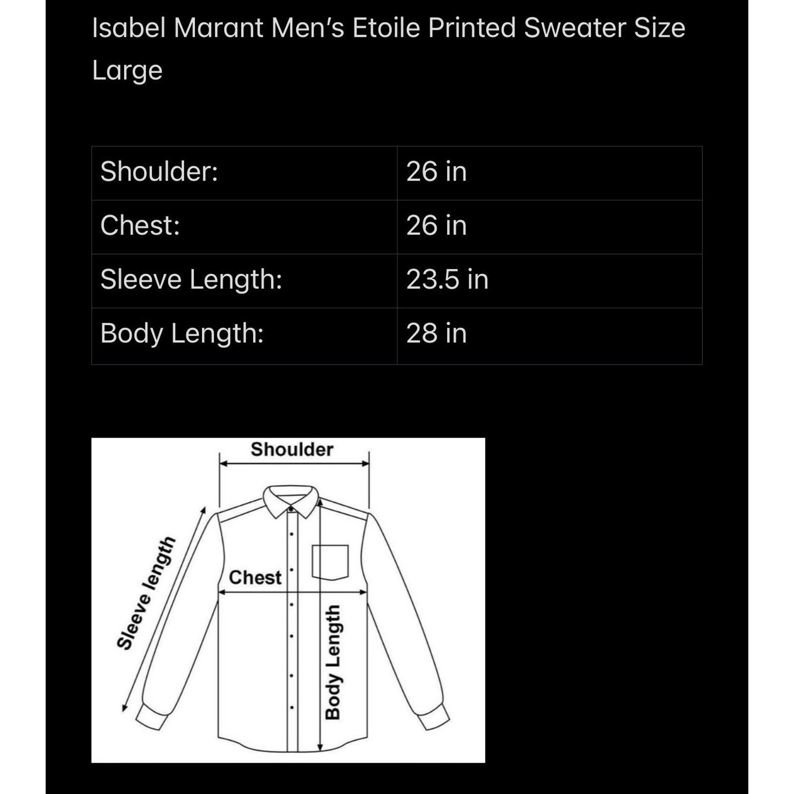 Isabel Marant Isabel Marant Men’s Etoile Printed Sweater Size L Size US L / EU 52-54 / 3 - 6 Thumbnail