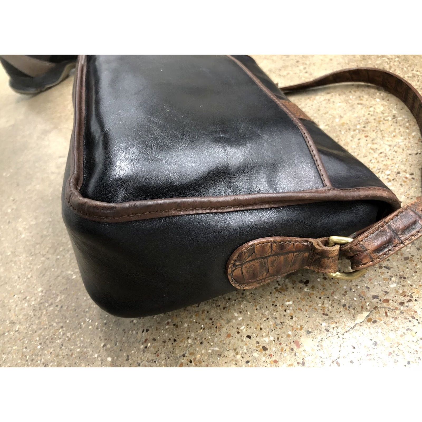 BRAHMIN VINTAGE Brahmin Brown Black Leather Shoulder Bag Size ONE SIZE - 6 Thumbnail
