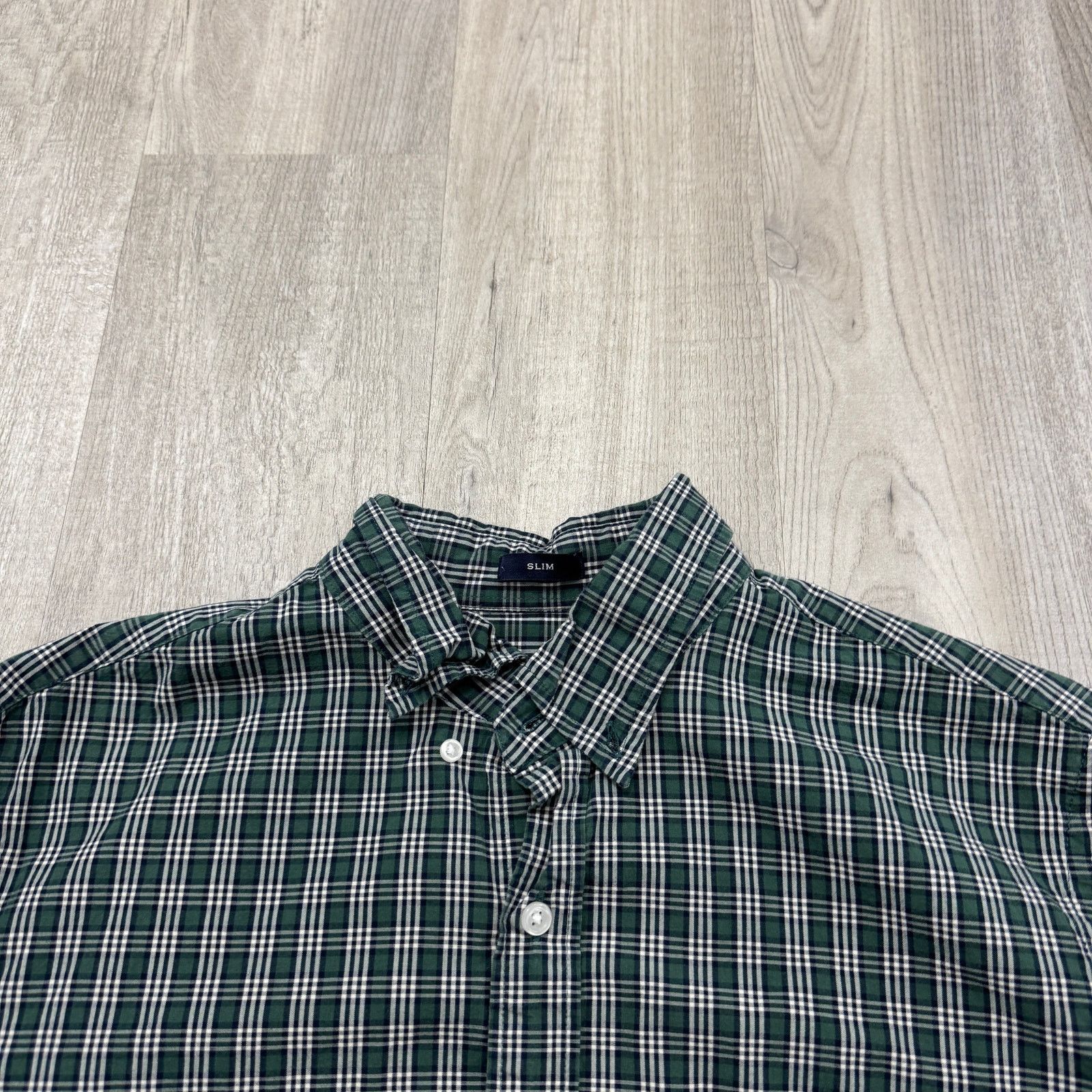 J.Crew J Crew Flex Washed Shirt Men's Medium Green Plaid Check Slim Size US M / EU 48-50 / 2 - 3 Thumbnail