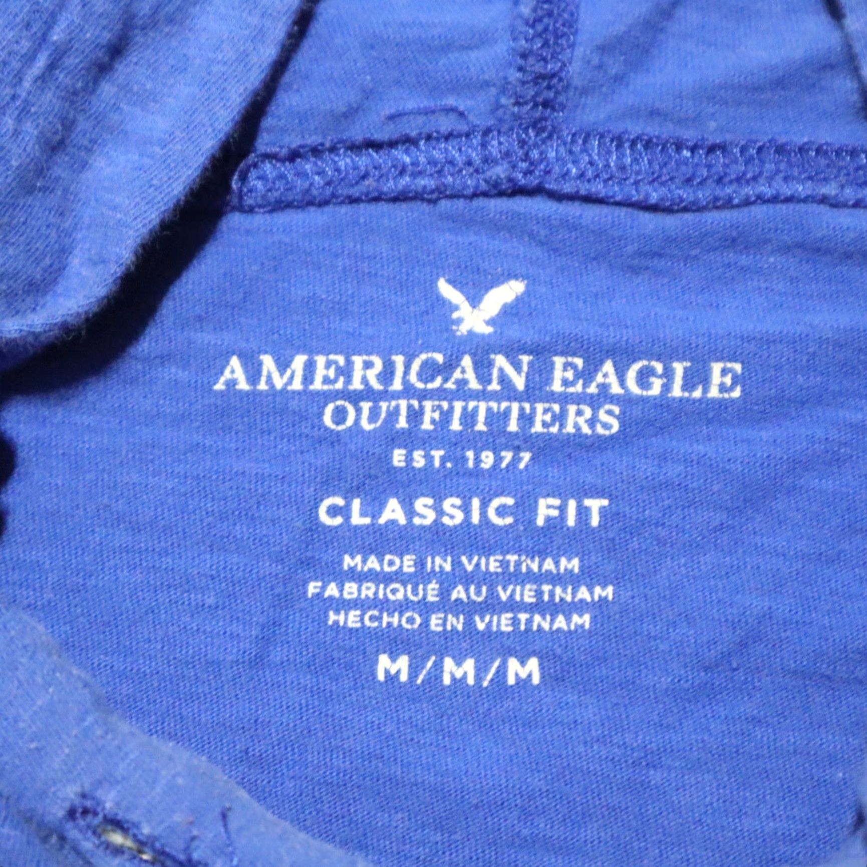 American Eagle Outfitters VINTAGE American Eagle AE Blue Athletics Pullover Hoodie Light Weight Womens Size Medium Size M / US 6-8 / IT 42-44 - 3 Thumbnail
