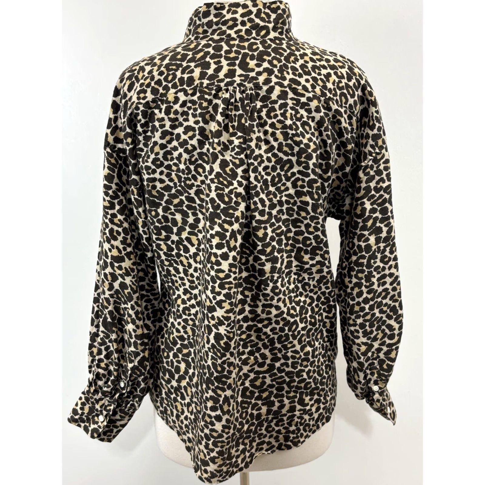 Vintage Ann Mashburn Blouse 100% Linen Popover Top Women’s Medium Animal Print Size M / US 6-8 / IT 42-44 - 3 Thumbnail