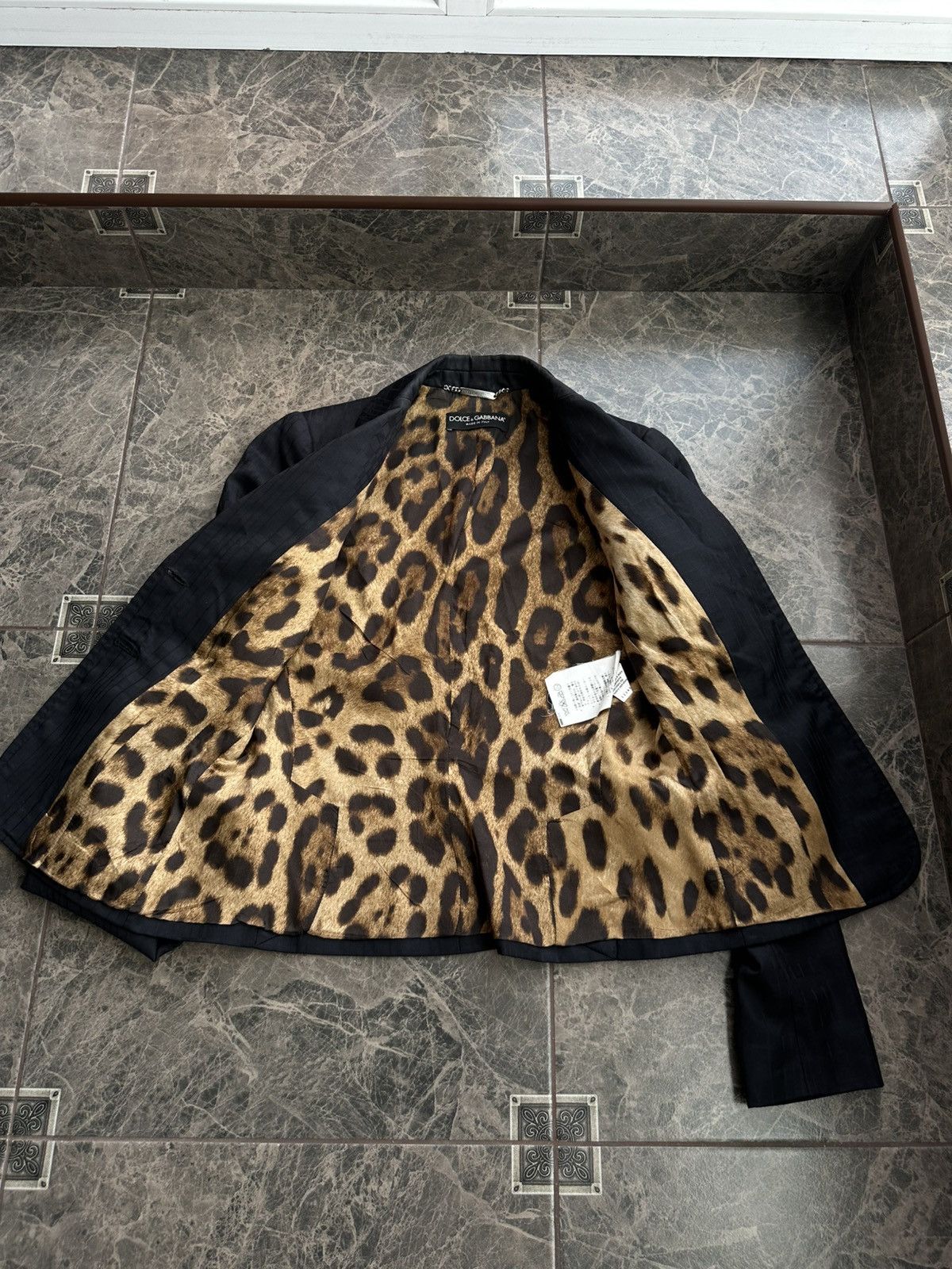 Dolce & Gabbana Dolce & Gabbana Blazer Leopard Lined Black VirginWool Jacket Size M / US 6-8 / IT 42-44 - 8 Thumbnail