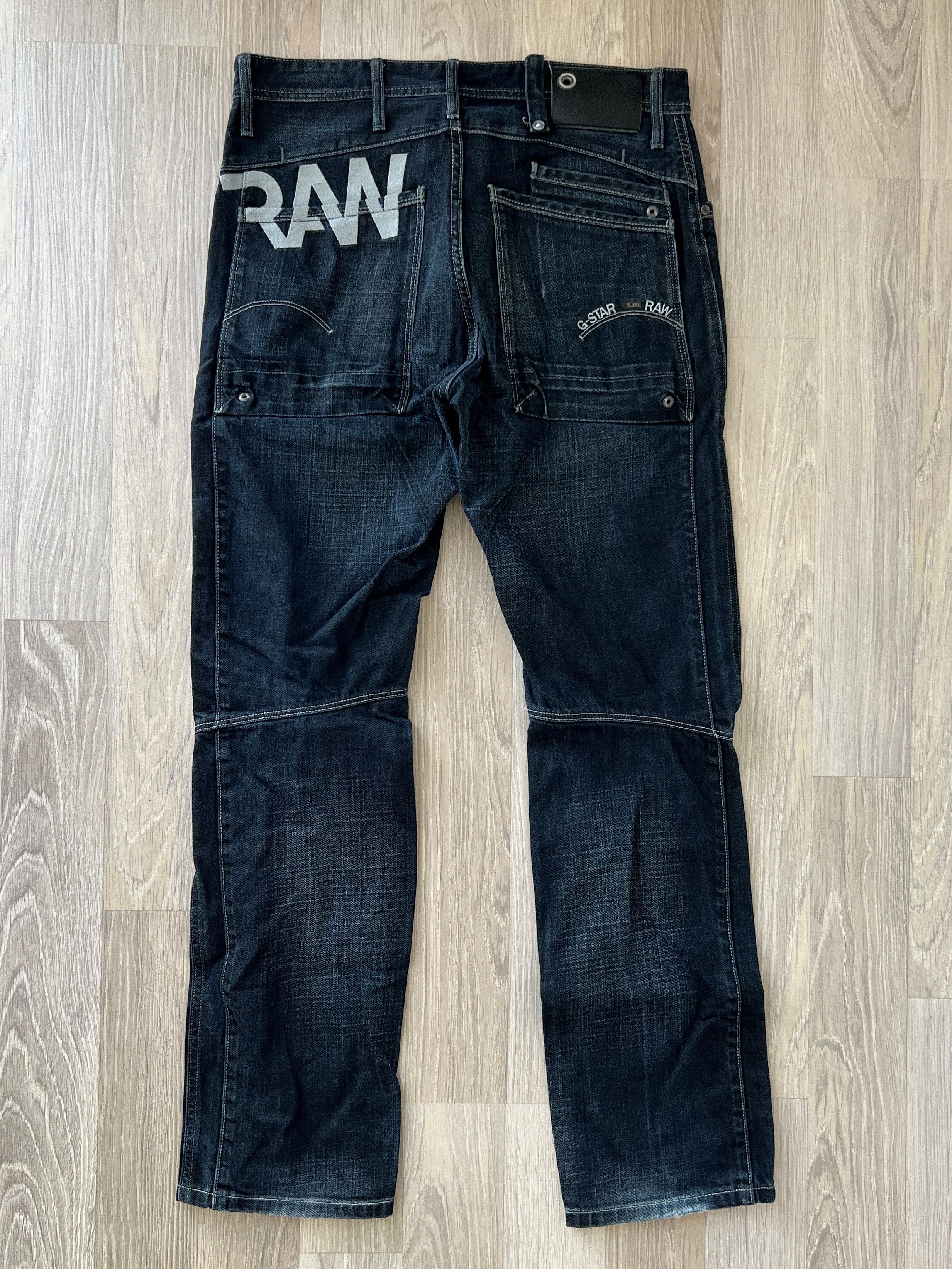 VINTAGE G-STAR RAW DENIM JEANS EMBROIDERED BIG LOGO 33x34