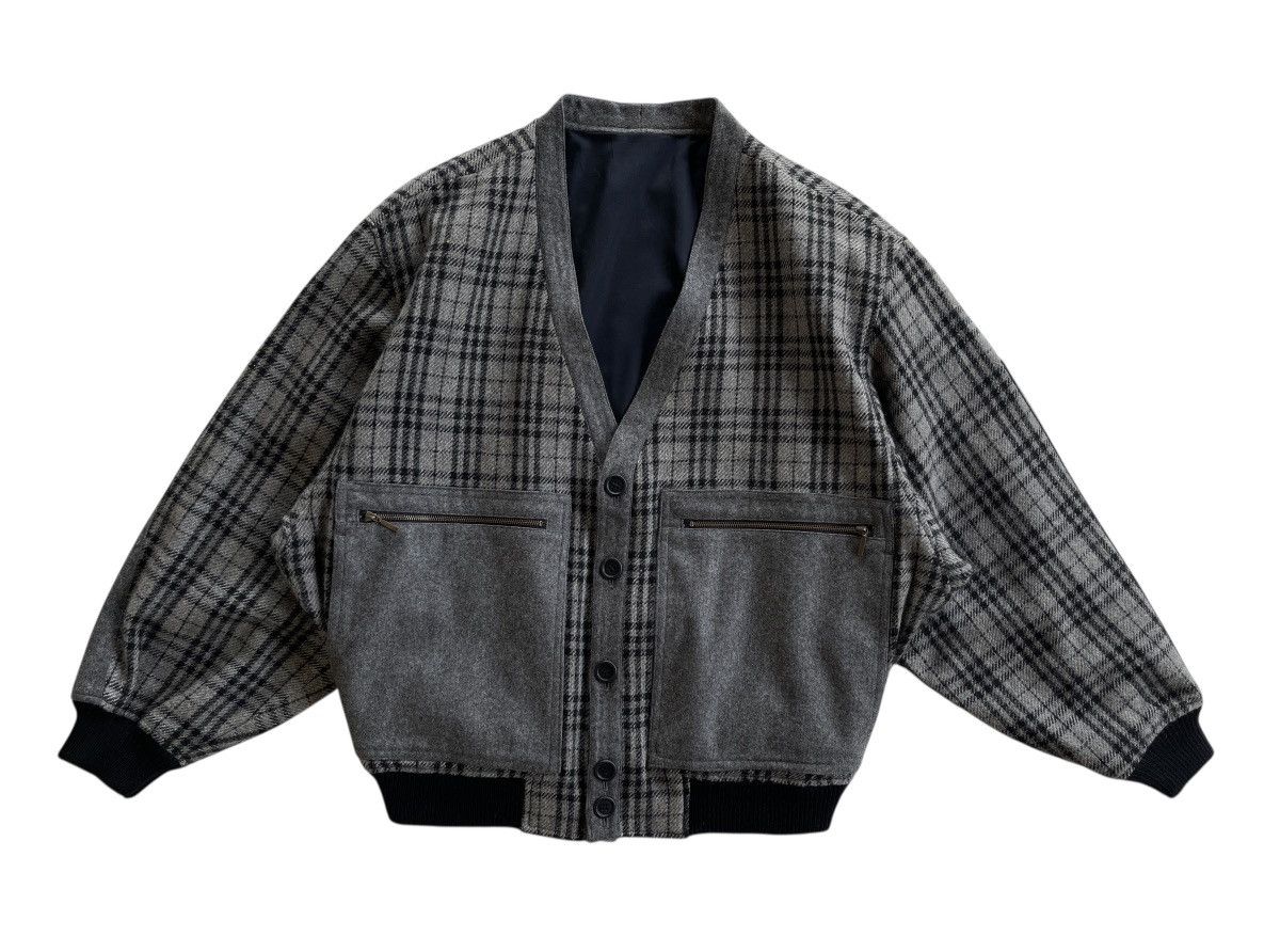 Japanese Brand OZZ Japan Wool Checked Bomber Issey Miyake Style Jacket Size US M / EU 48-50 / 2 - 3 Thumbnail