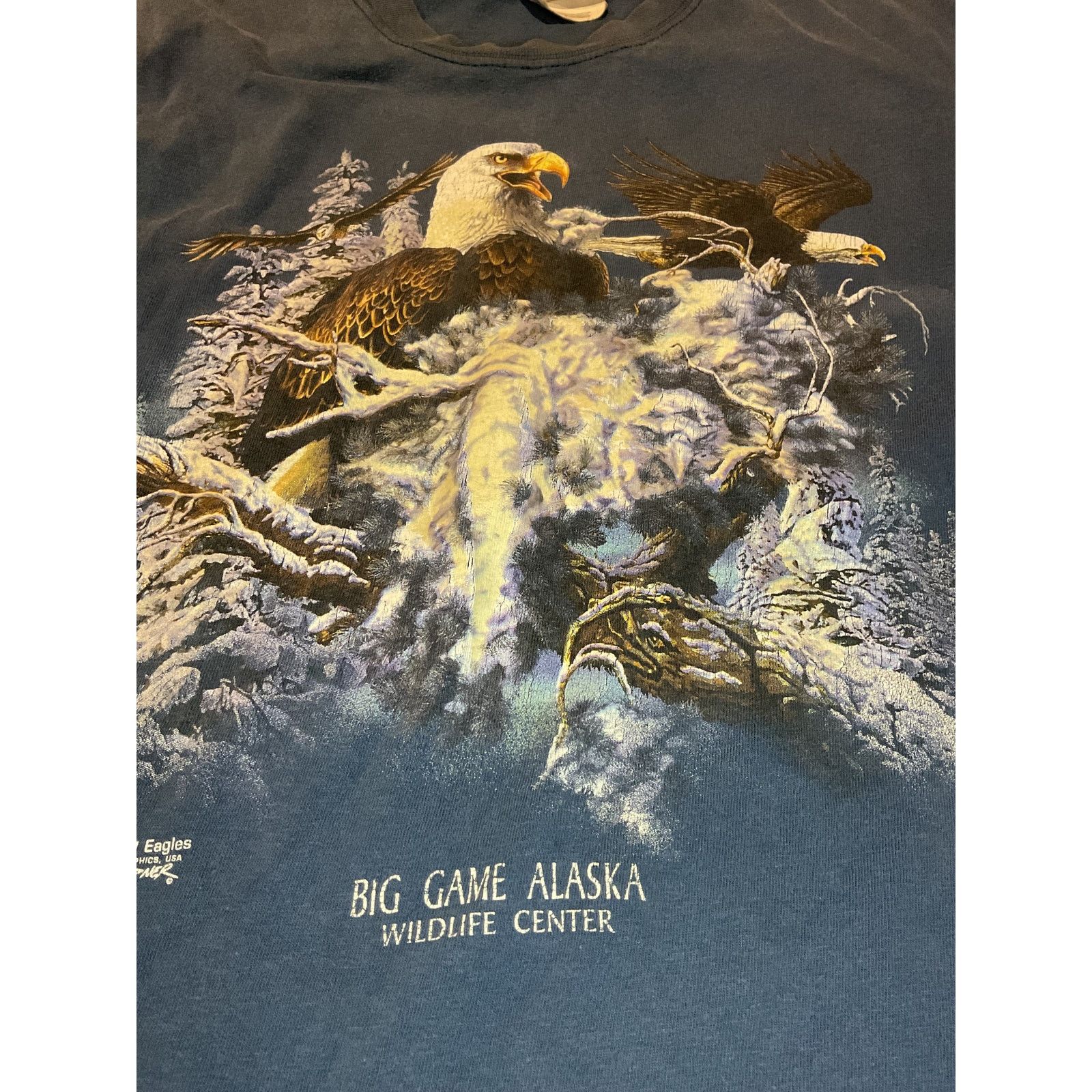 Hanes 🦅 Big Game Alaska Wildlife Center Eagle Tee (S) 🏔️ Size US S / EU 44-46 / 1 - 3 Thumbnail